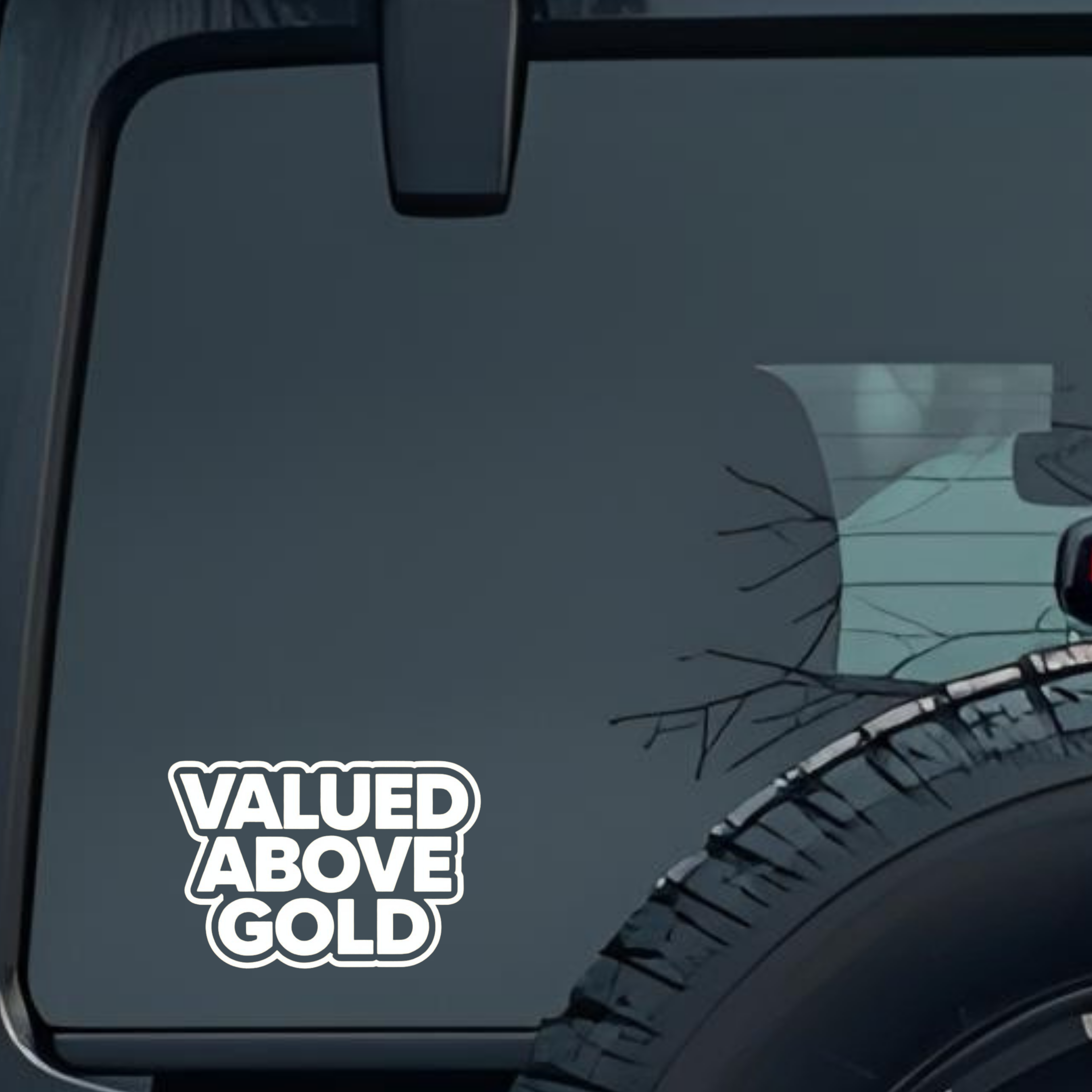 Valued Above Gold Large 6 inch Premium Decal Sticker For Car Bumper Window Rear Windshield Stickers,