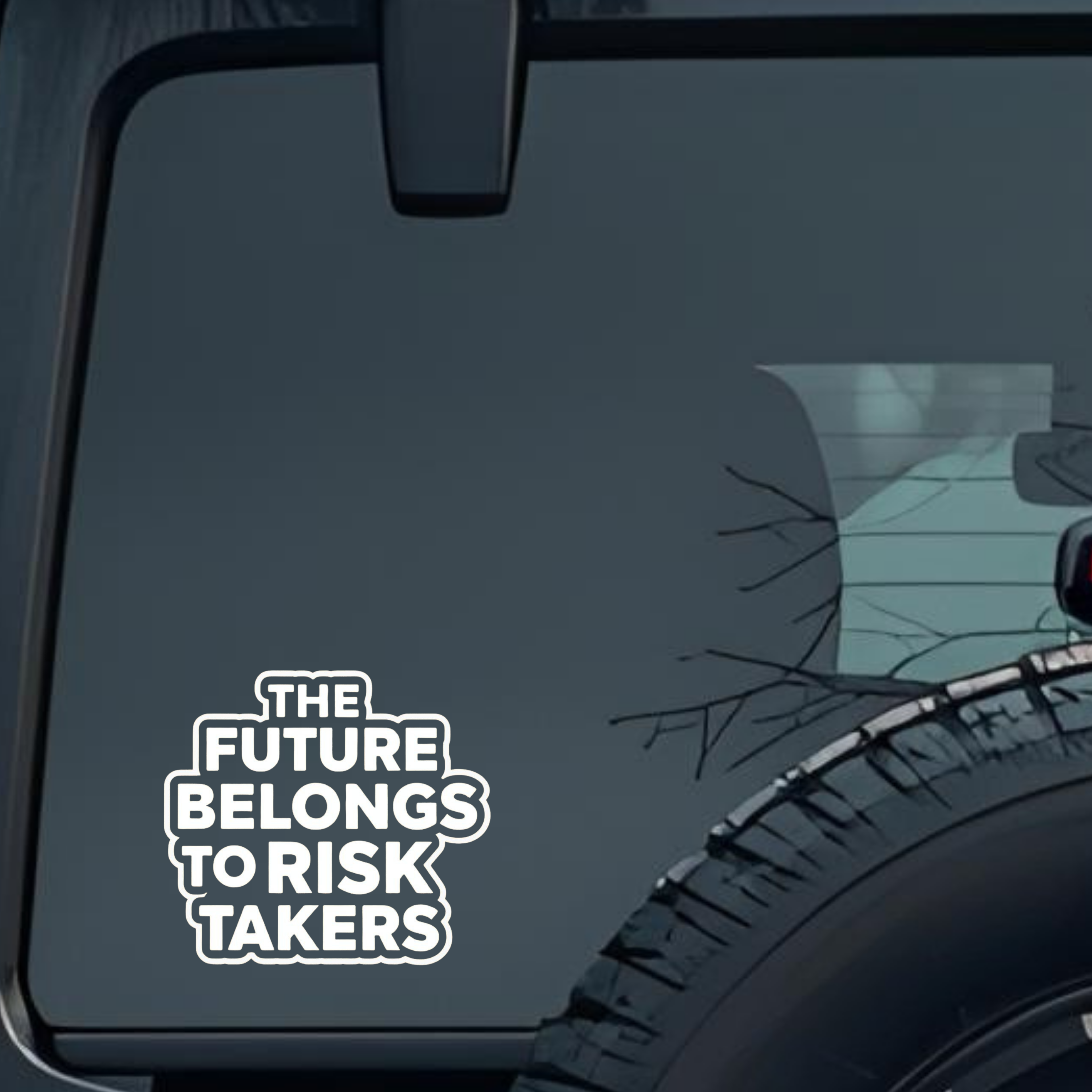 the Future Belongs to Risk Takers Large 6 inch Premium Decal Sticker For Car Bumper Window Rear Wind