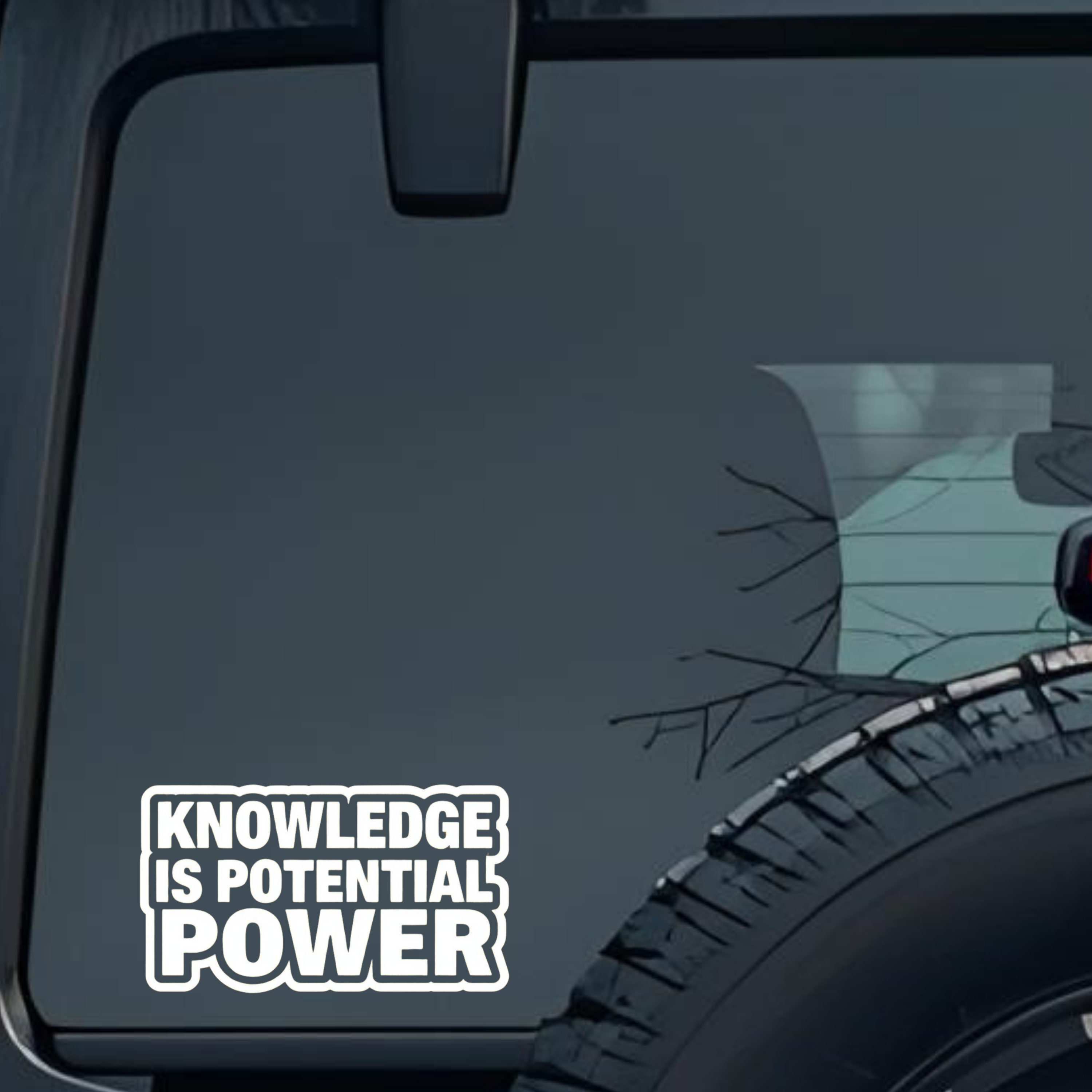 Knowledge Is Potential Power Large 6 inch Premium Decal Sticker For Car Bumper Window Rear Windshiel