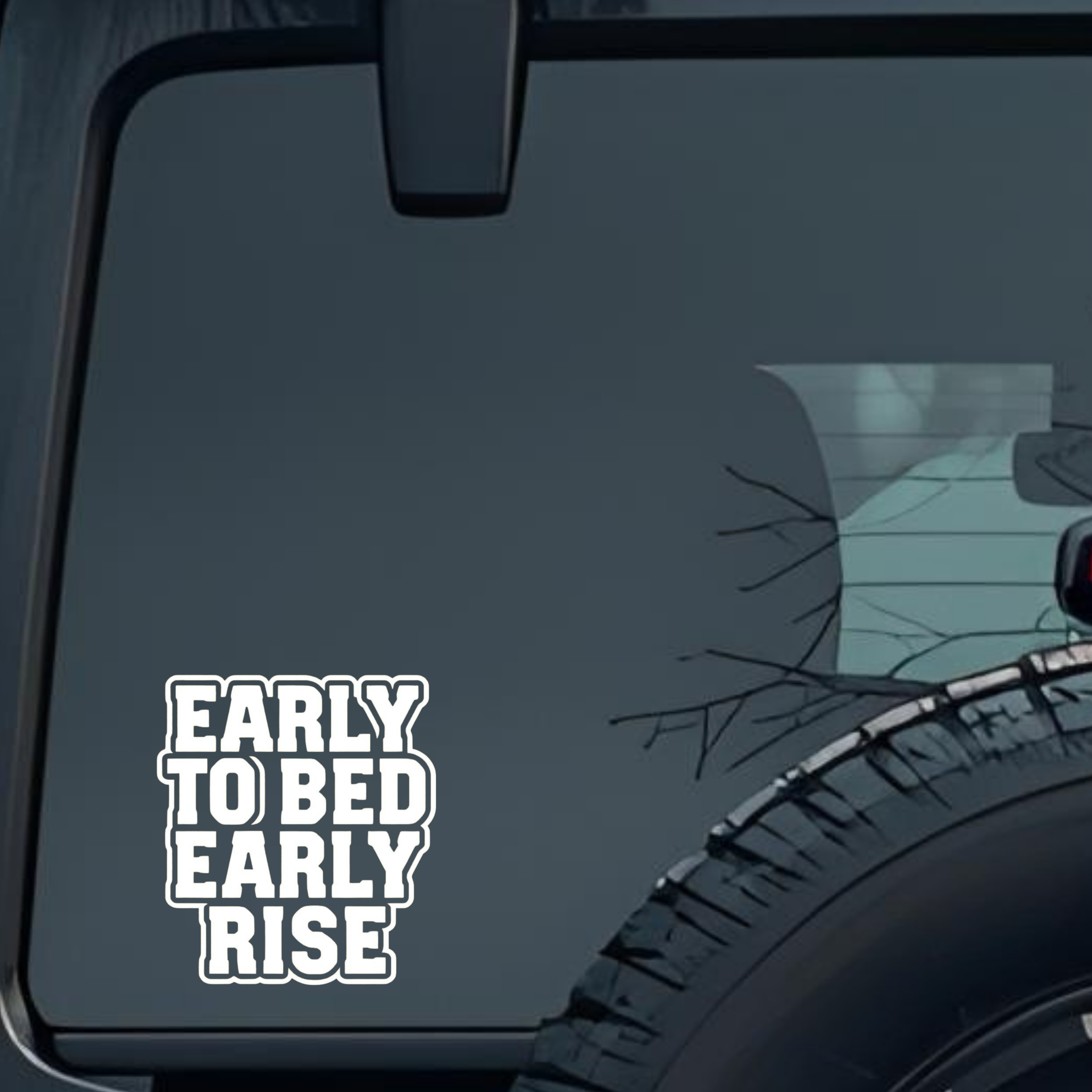 Early to Bed Early Rise Large 6 inch Premium Decal Sticker For Car Bumper Window Rear Windshield Sti