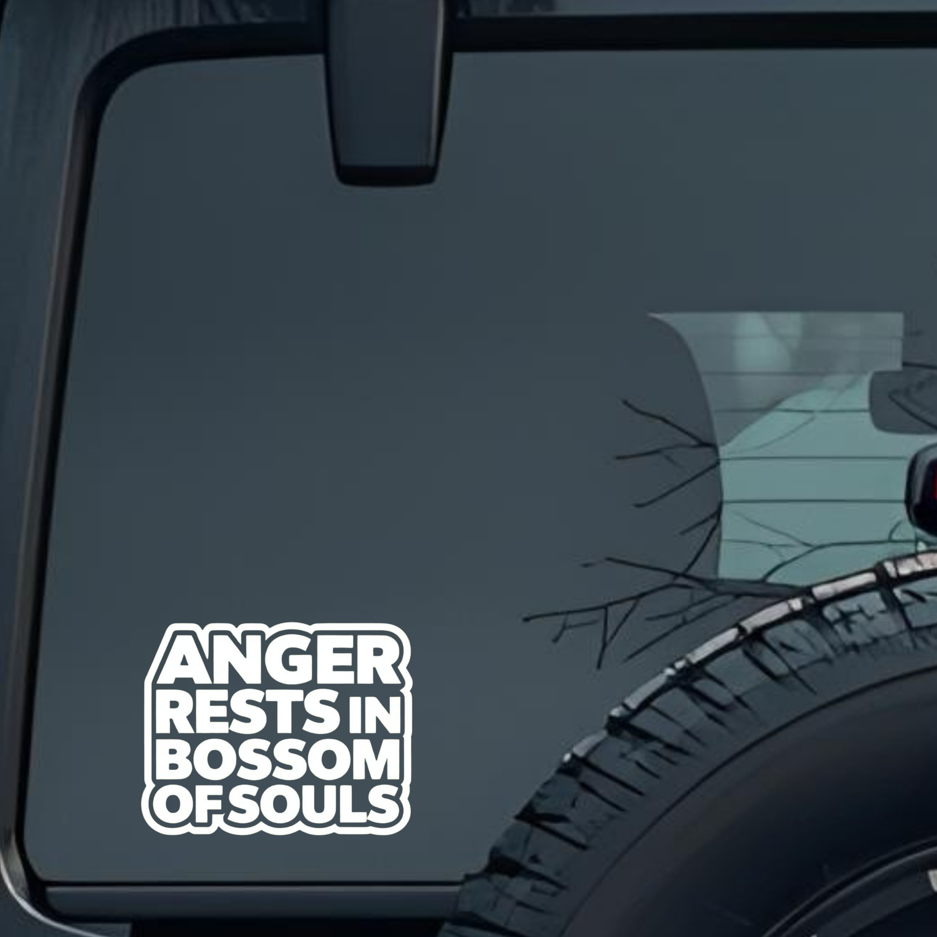 Anger Rests in Bossom of Souls Large 6 inch Premium Decal Sticker For Car Bumper Window Rear Windshi