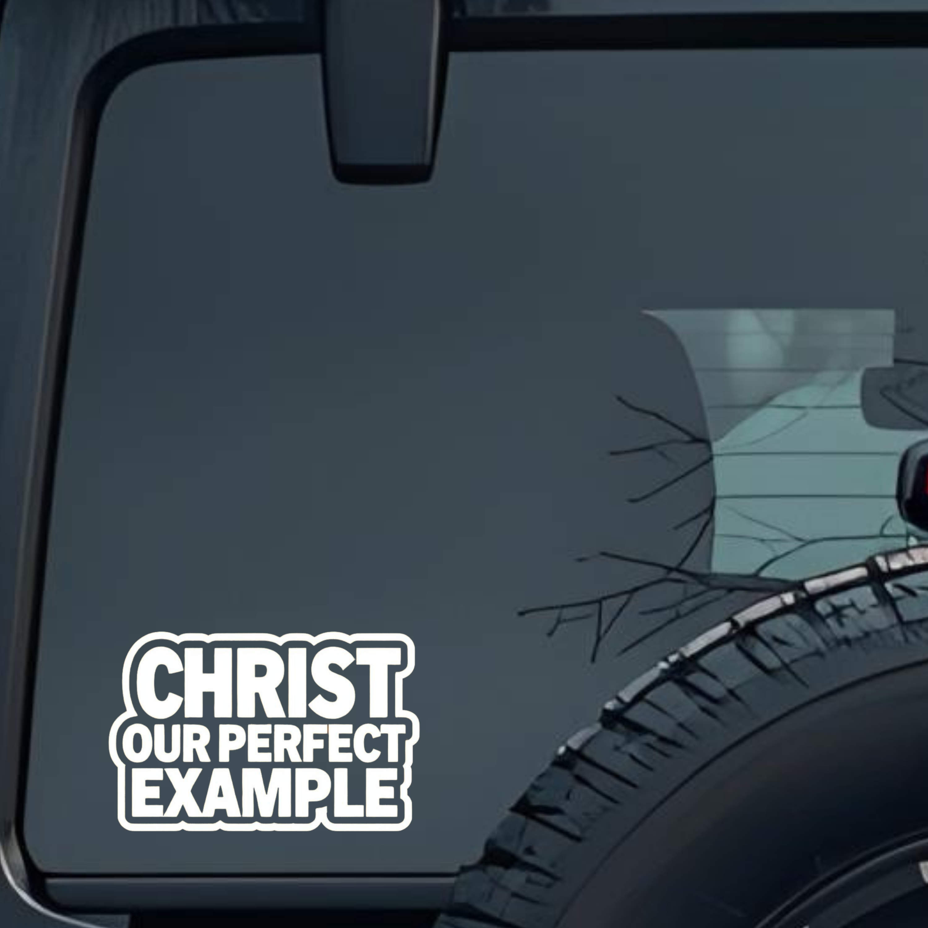 Christ Our Perfect Example Large 6 inch Premium Decal Sticker For Car Bumper Window Rear Windshield 