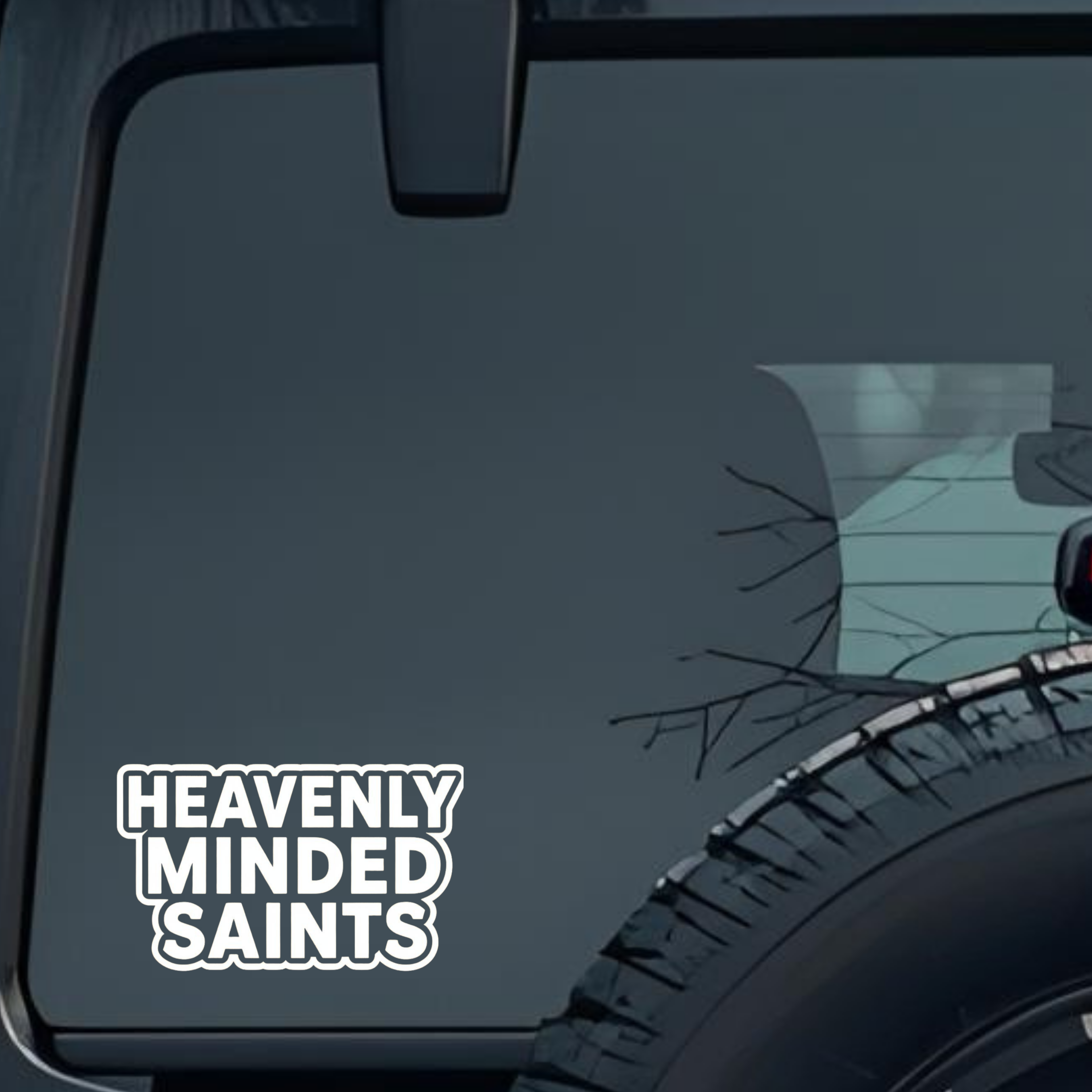 Heavenly Minded Saints Large 6 inch Premium Decal Sticker For Car Bumper Window Rear Windshield Stic