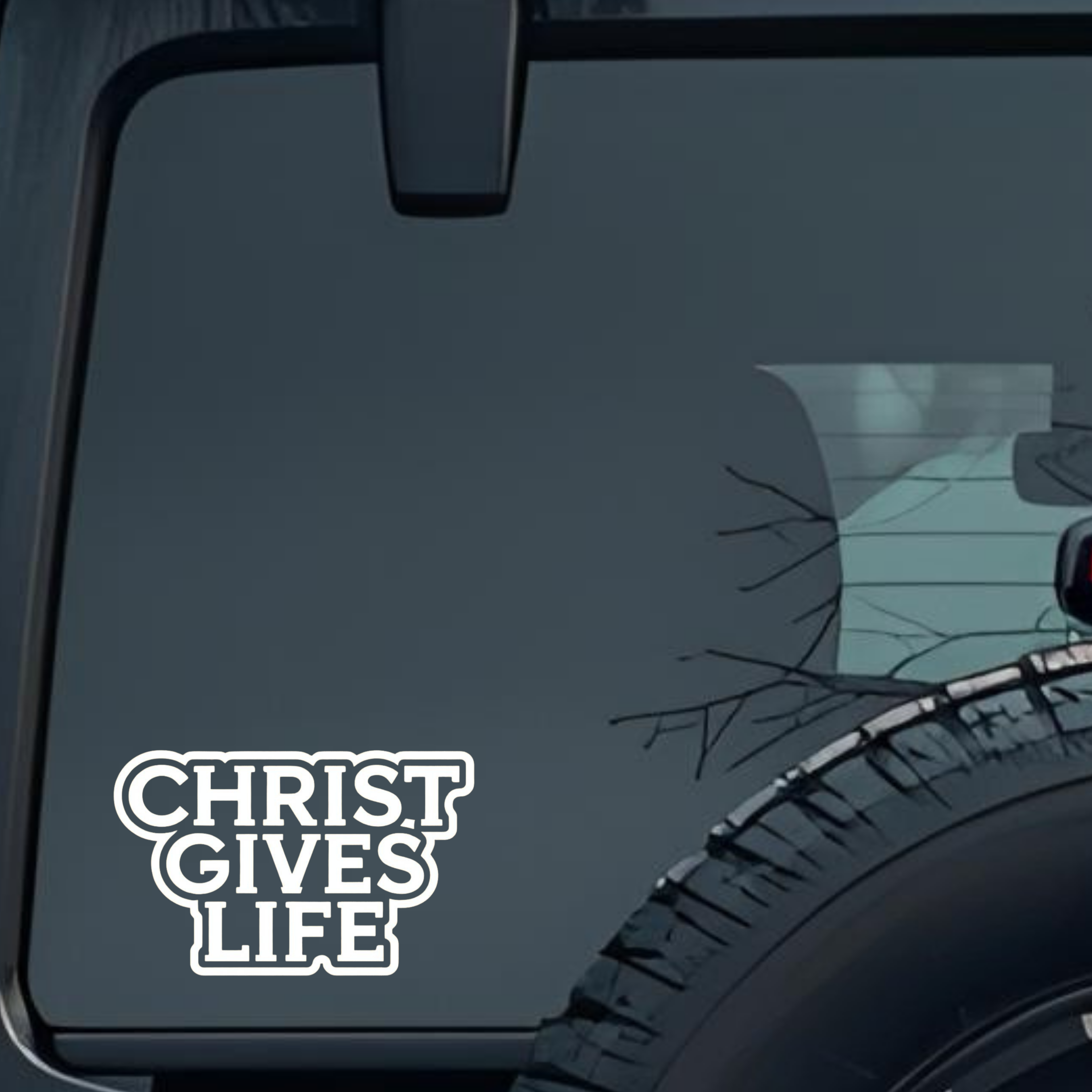 Christ Gives Life Large 6 inch Premium Decal Sticker For Car Bumper Window Rear Windshield Stickers,