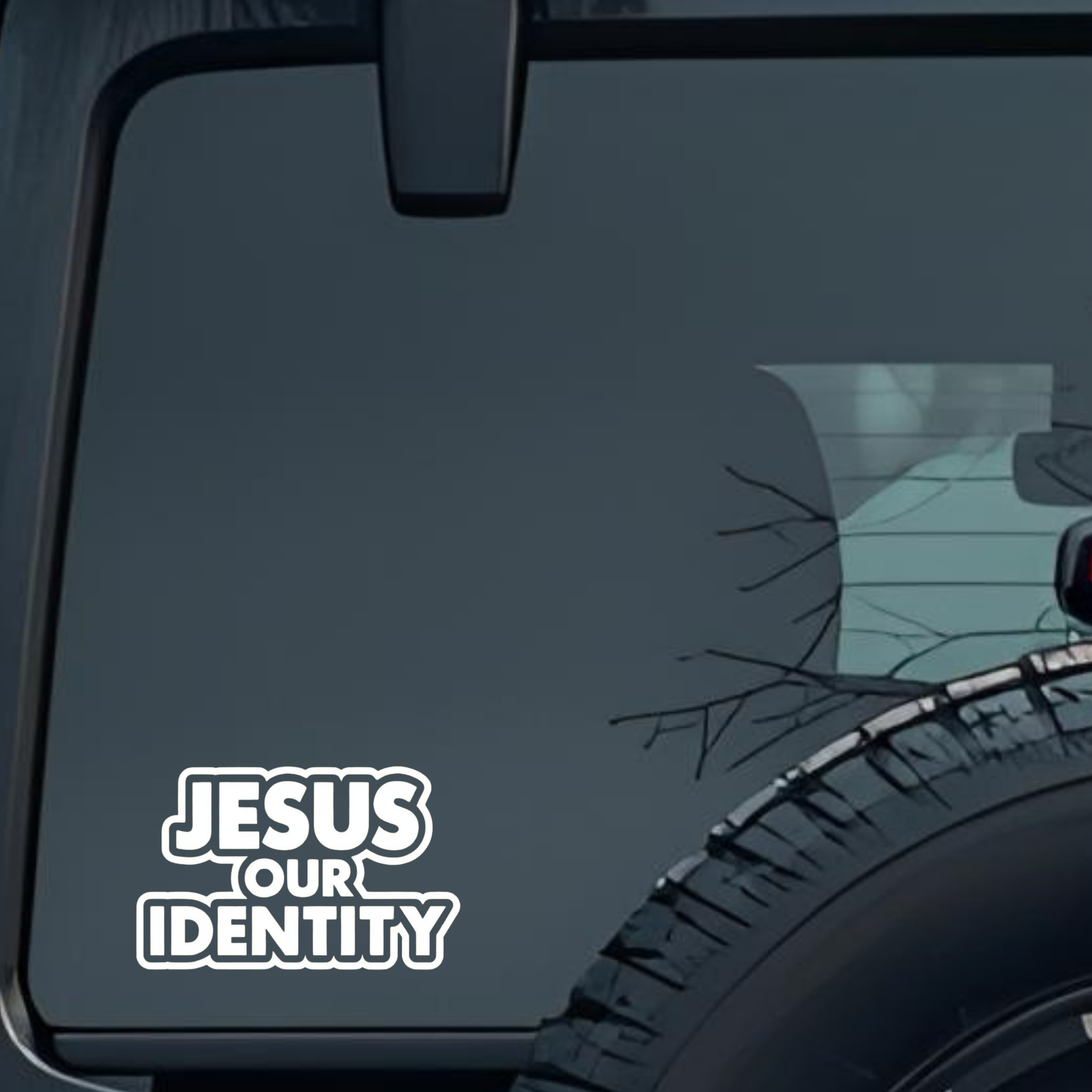 Jesus Our Identity Large 6 inch Premium Decal Sticker For Car Bumper Window Rear Windshield Stickers