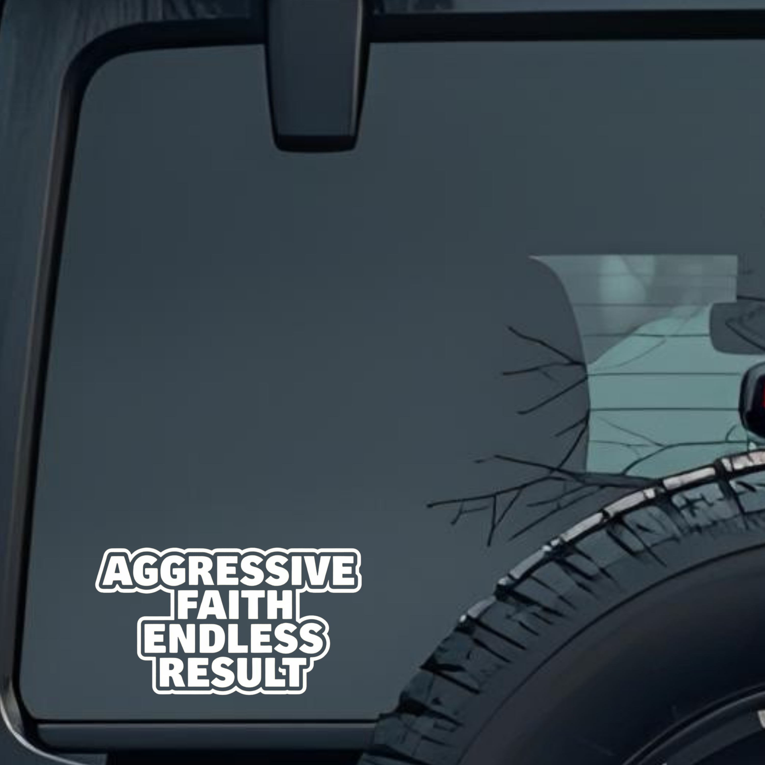 Aggressive Faith Endless Result Large 6 inch Premium Decal Sticker For Car Bumper Window Rear Windsh