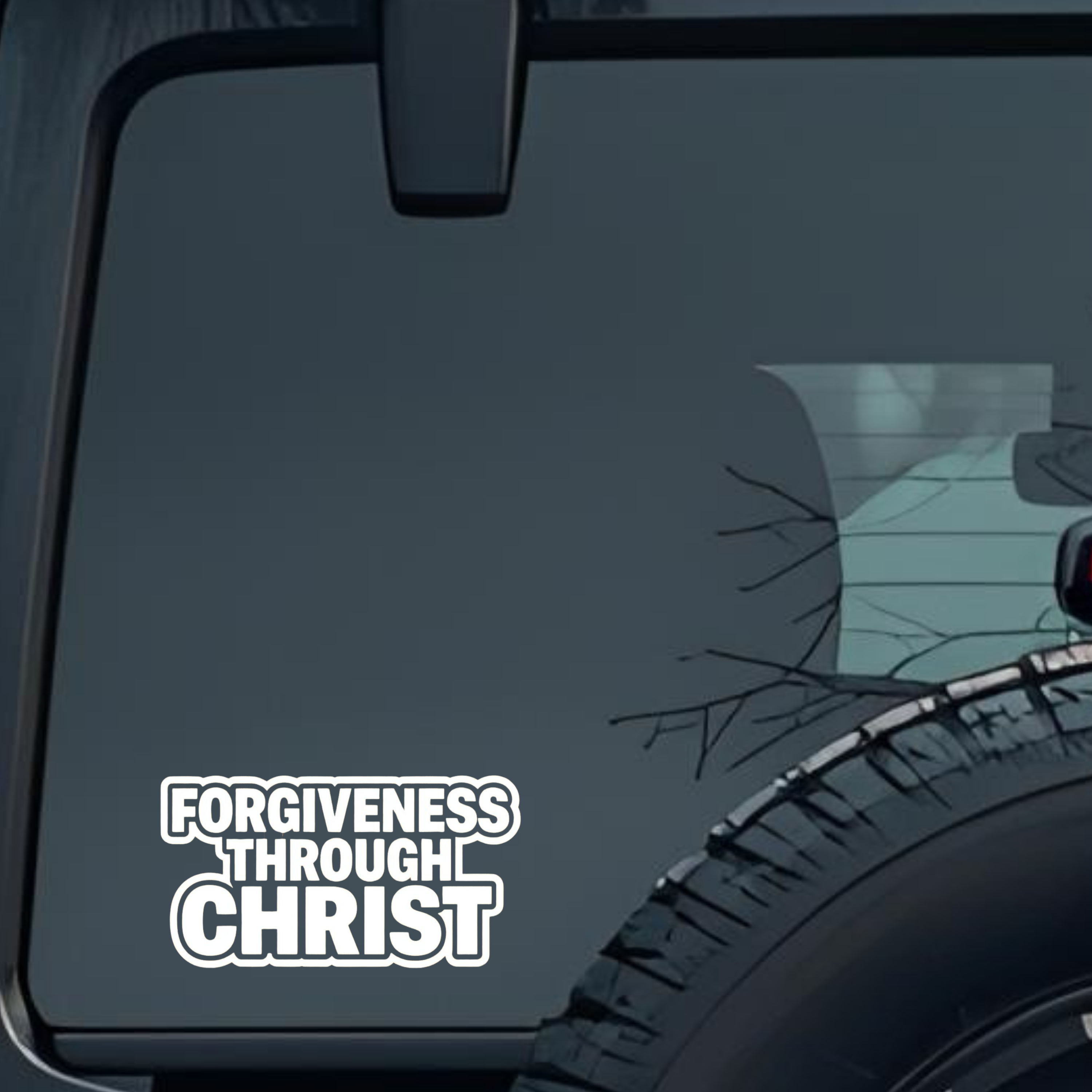 Forgiveness Through Christ Large 6 inch Premium Decal Sticker For Car Bumper Window Rear Windshield 