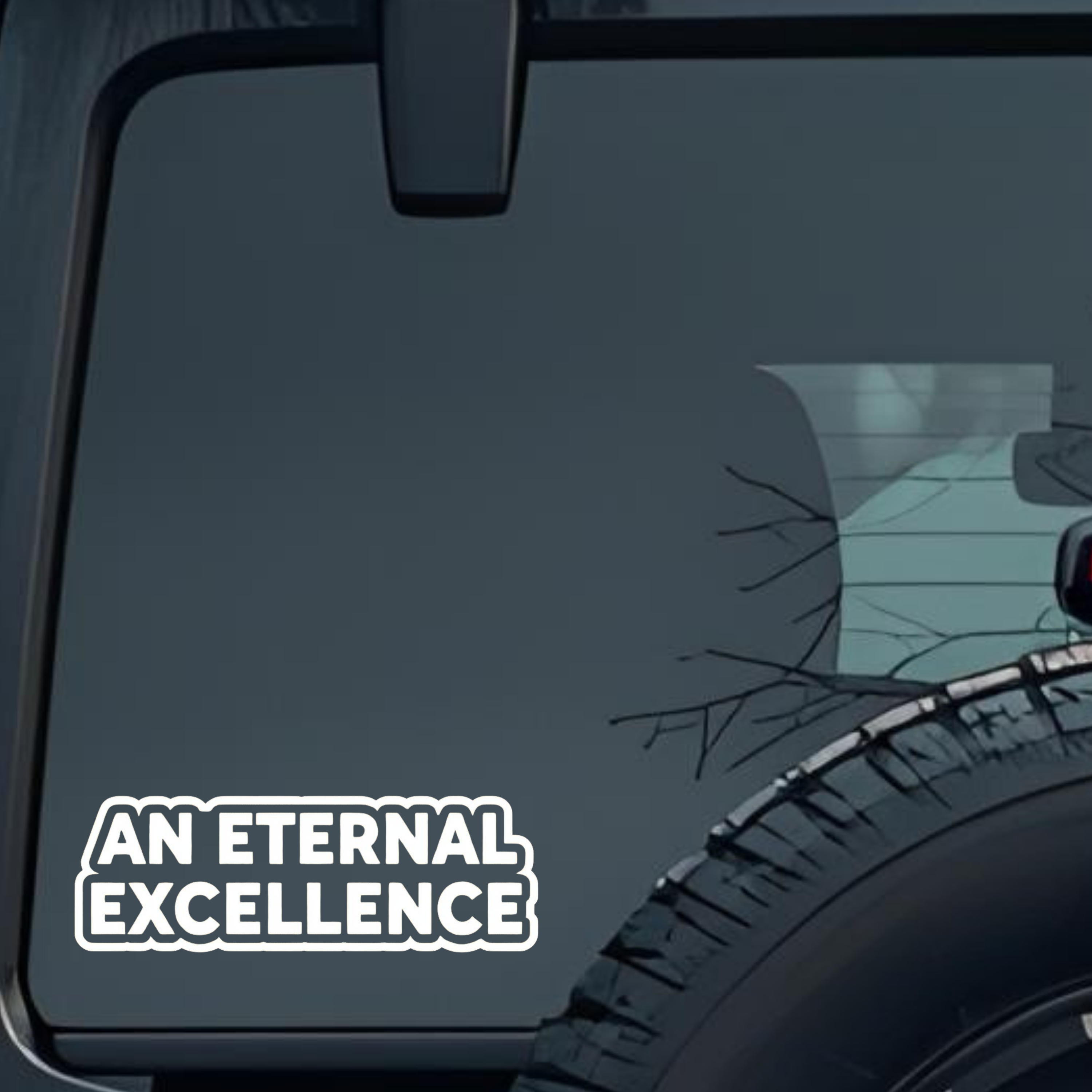 an Eternal Excellence Large 6 inch Premium Decal Sticker For Car Bumper Window Rear Windshield Stick