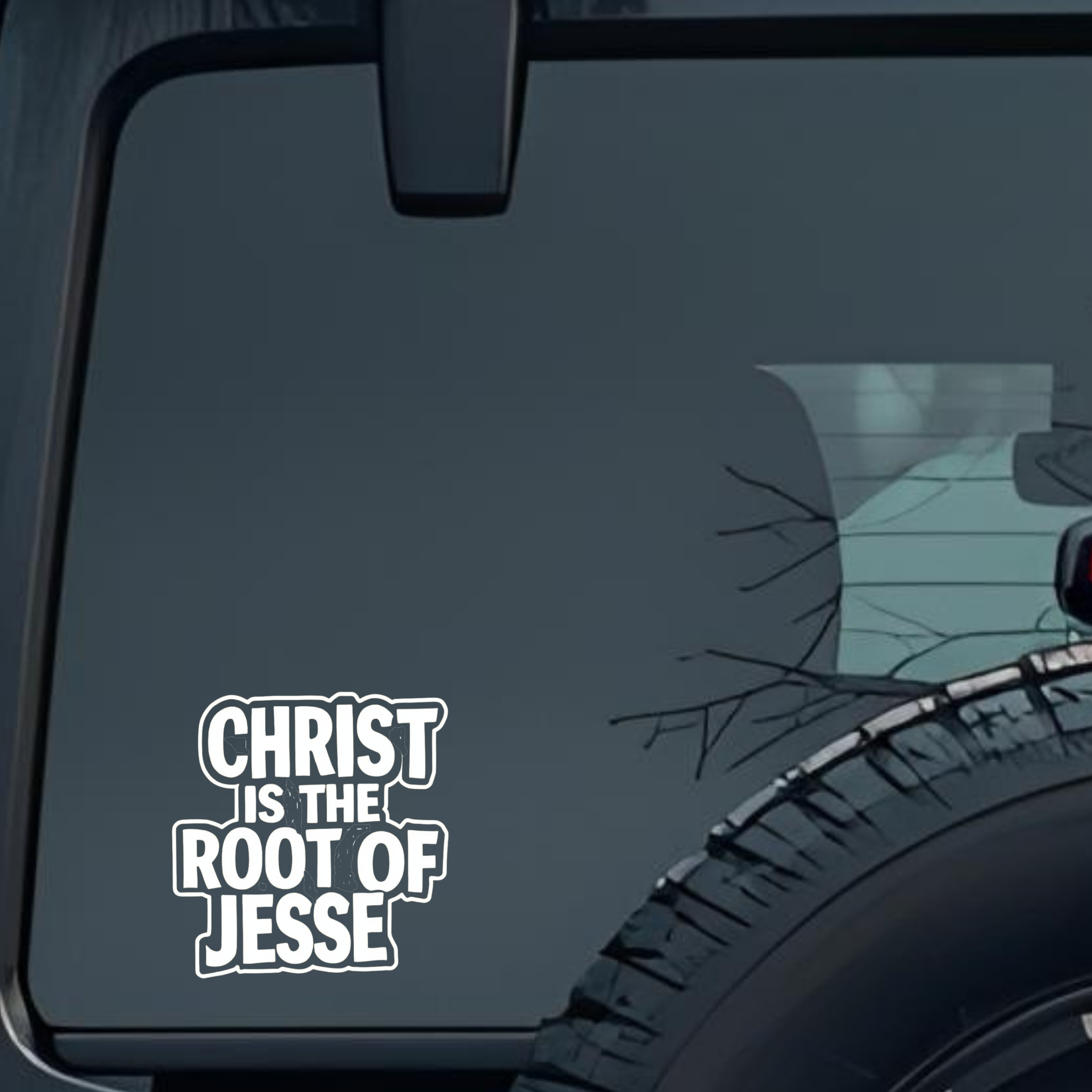 Christ Is the Root of Jesse Large 6 inch Premium Decal Sticker For Car Bumper Window Rear Windshield