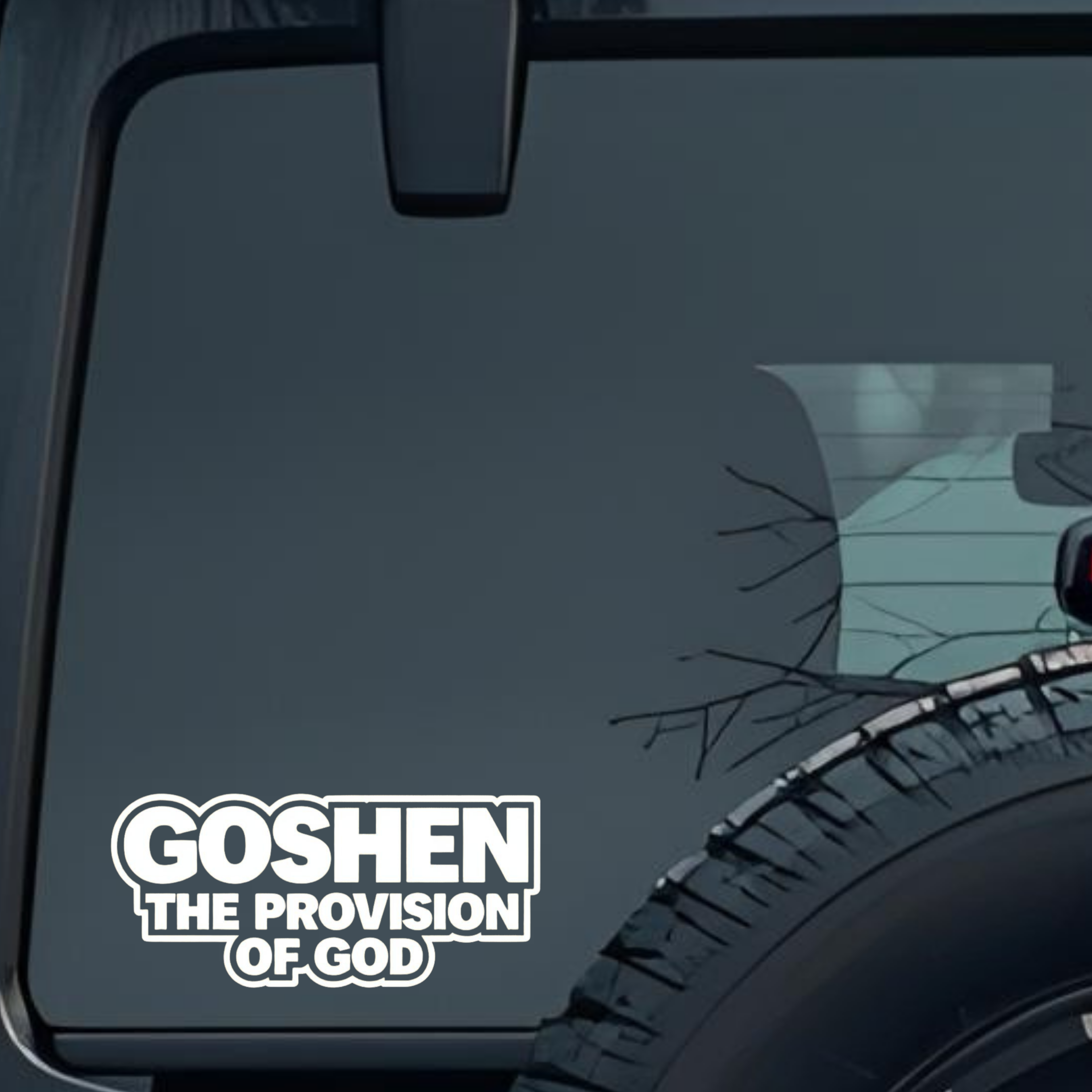 Goshen the Provision of God Large 6 inch Premium Decal Sticker For Car Bumper Window Rear Windshield