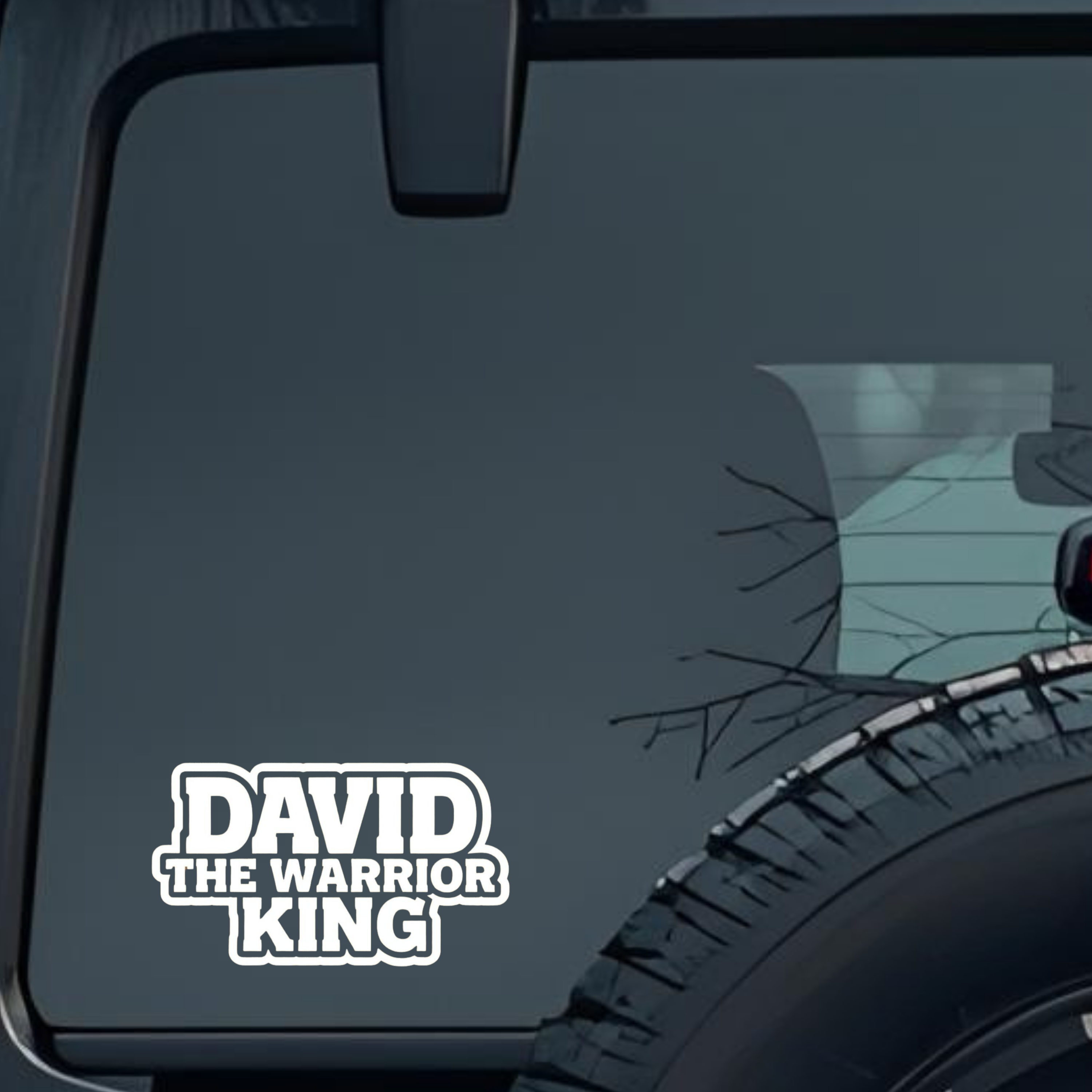 David the Warrior King Large 6 inch Premium Decal Sticker For Car Bumper Window Rear Windshield Stic