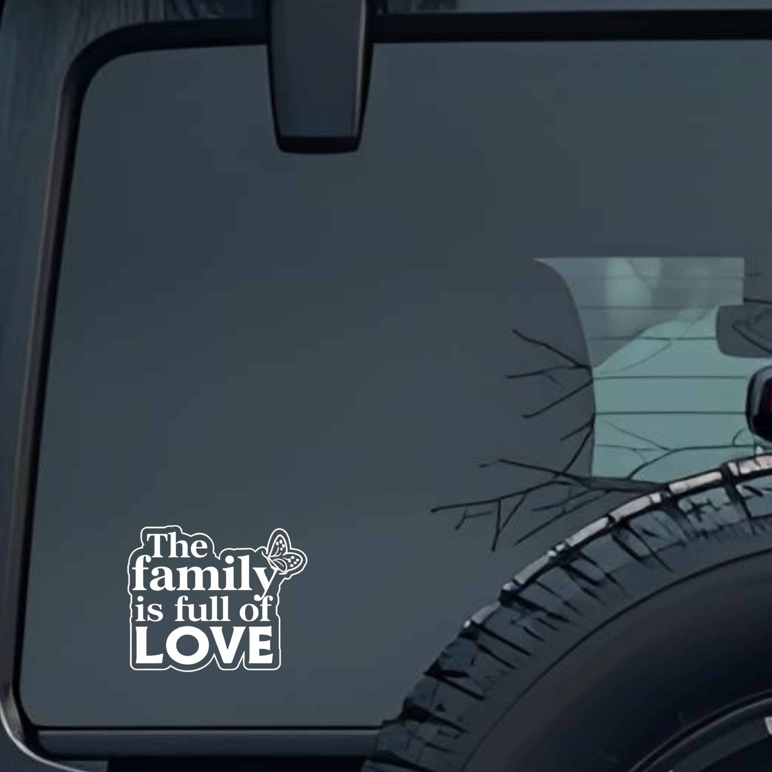 the Family Is Full of Love Large 6 inch Premium Decal Sticker For Car Bumper Window Rear Windshield 