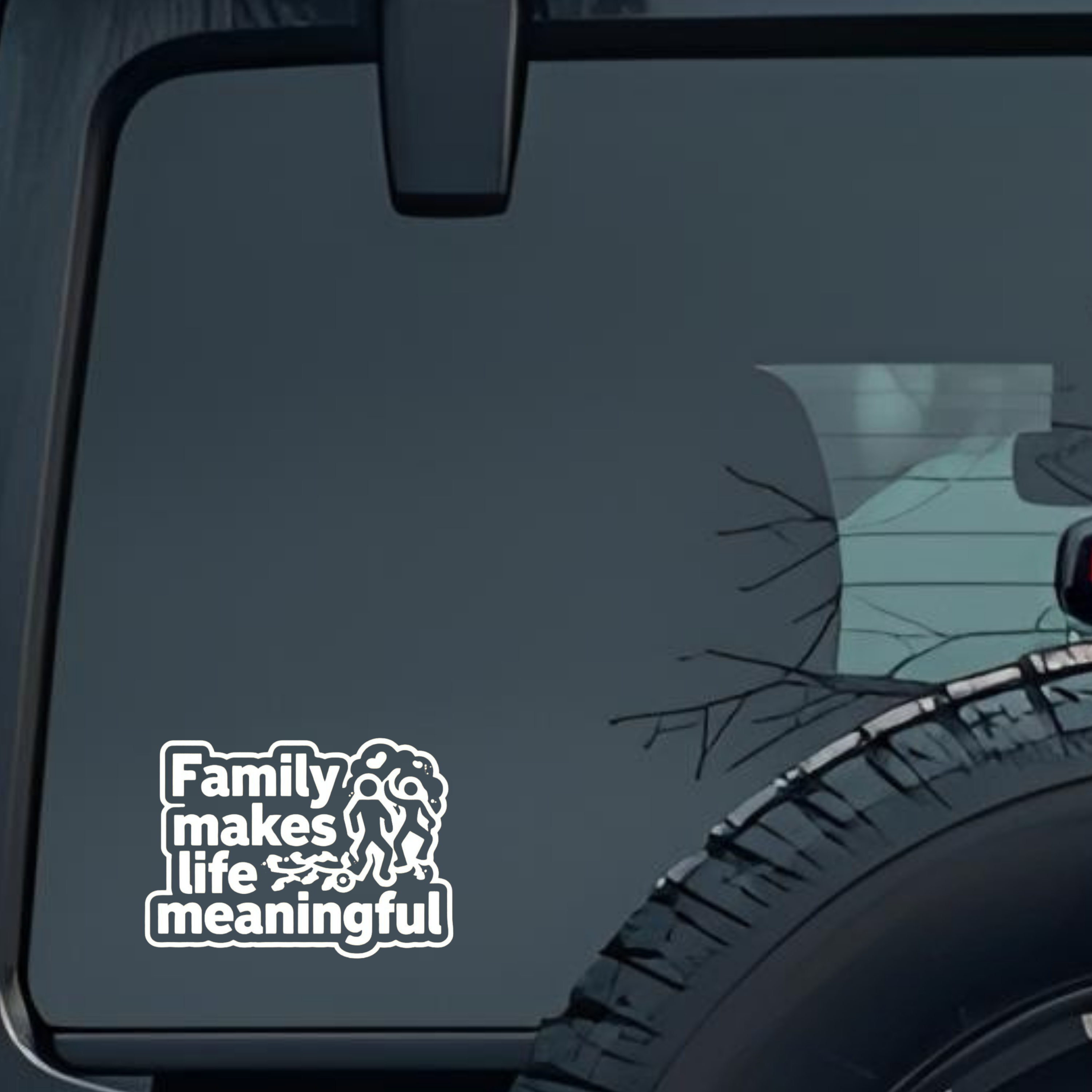 Family Make Life Meaningul Large 6 inch Premium Decal Sticker For Car Bumper Window Rear Windshield 