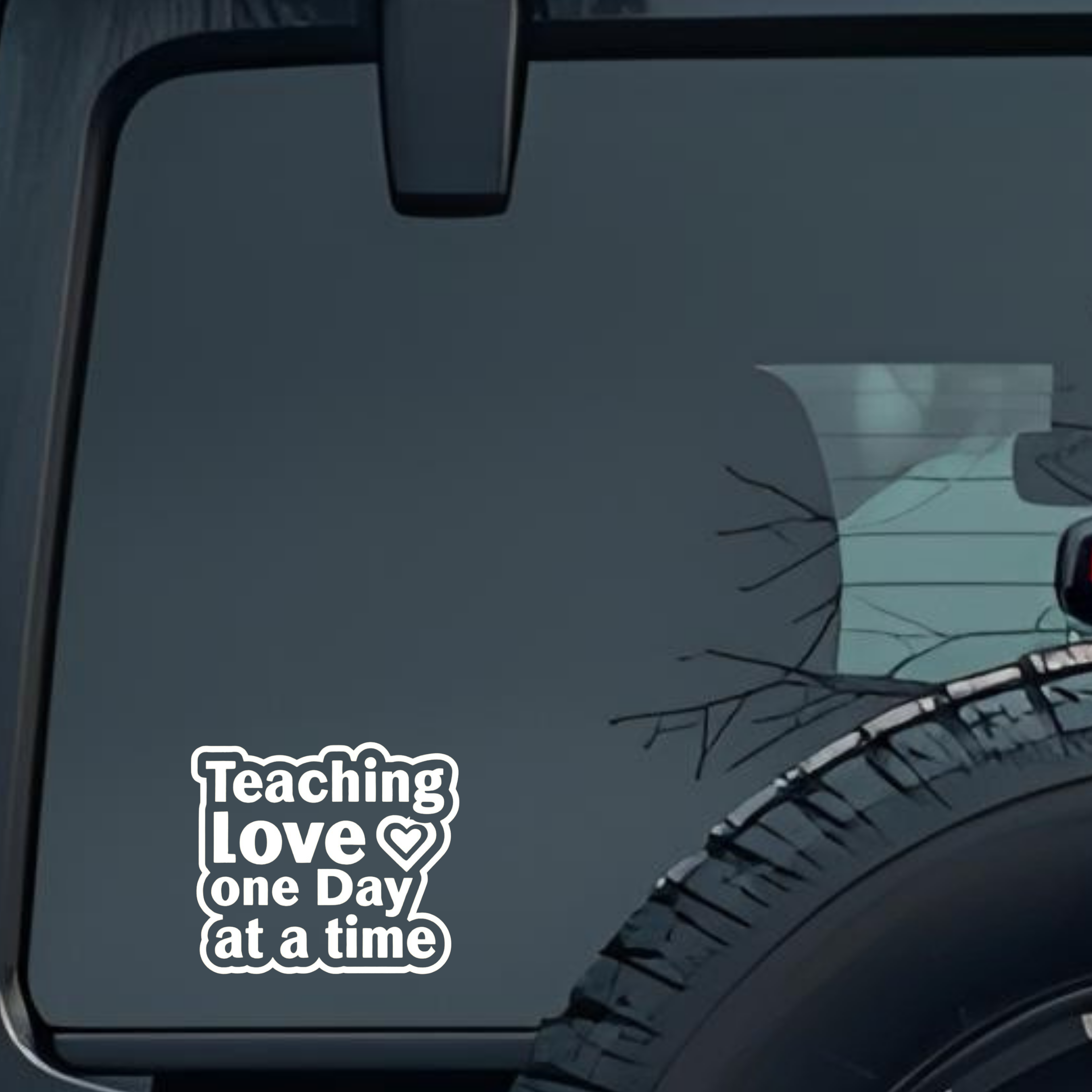 Teaching Love One Day at a Time Large 6 inch Premium Decal Sticker For Car Bumper Window Rear Windsh