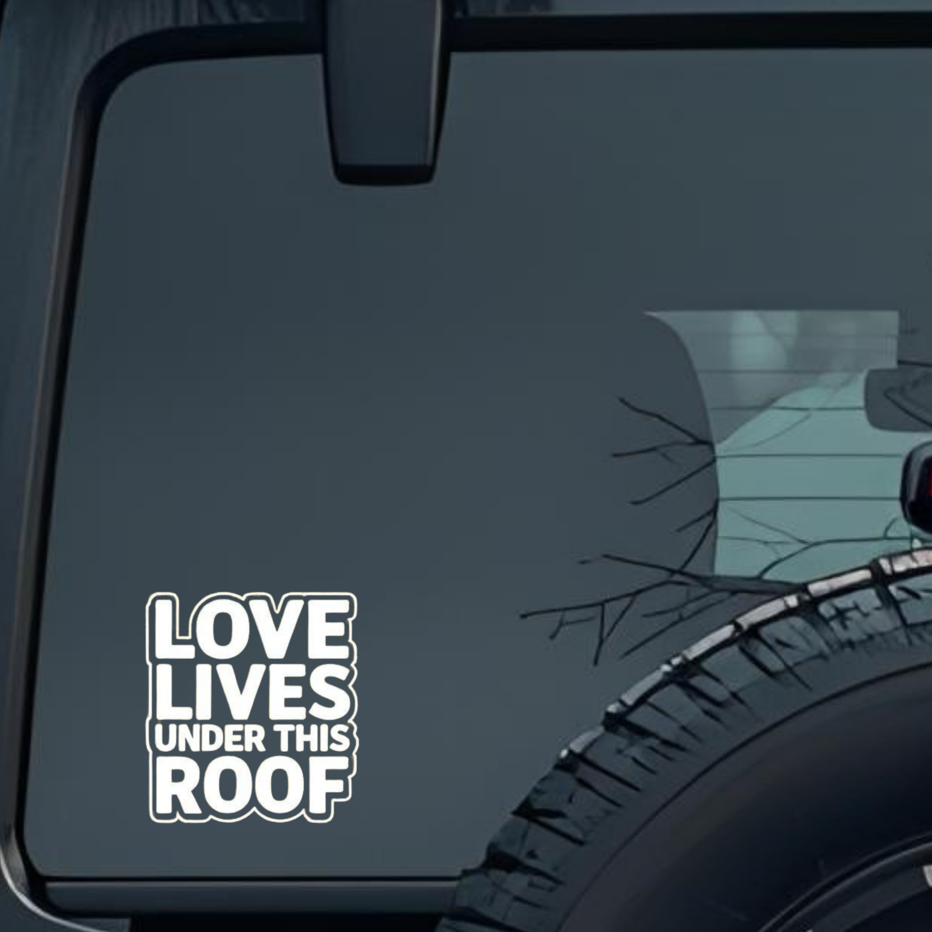 Love Lives Under This Roof Large 6 inch Premium Decal Sticker For Car Bumper Window Rear Windshield 