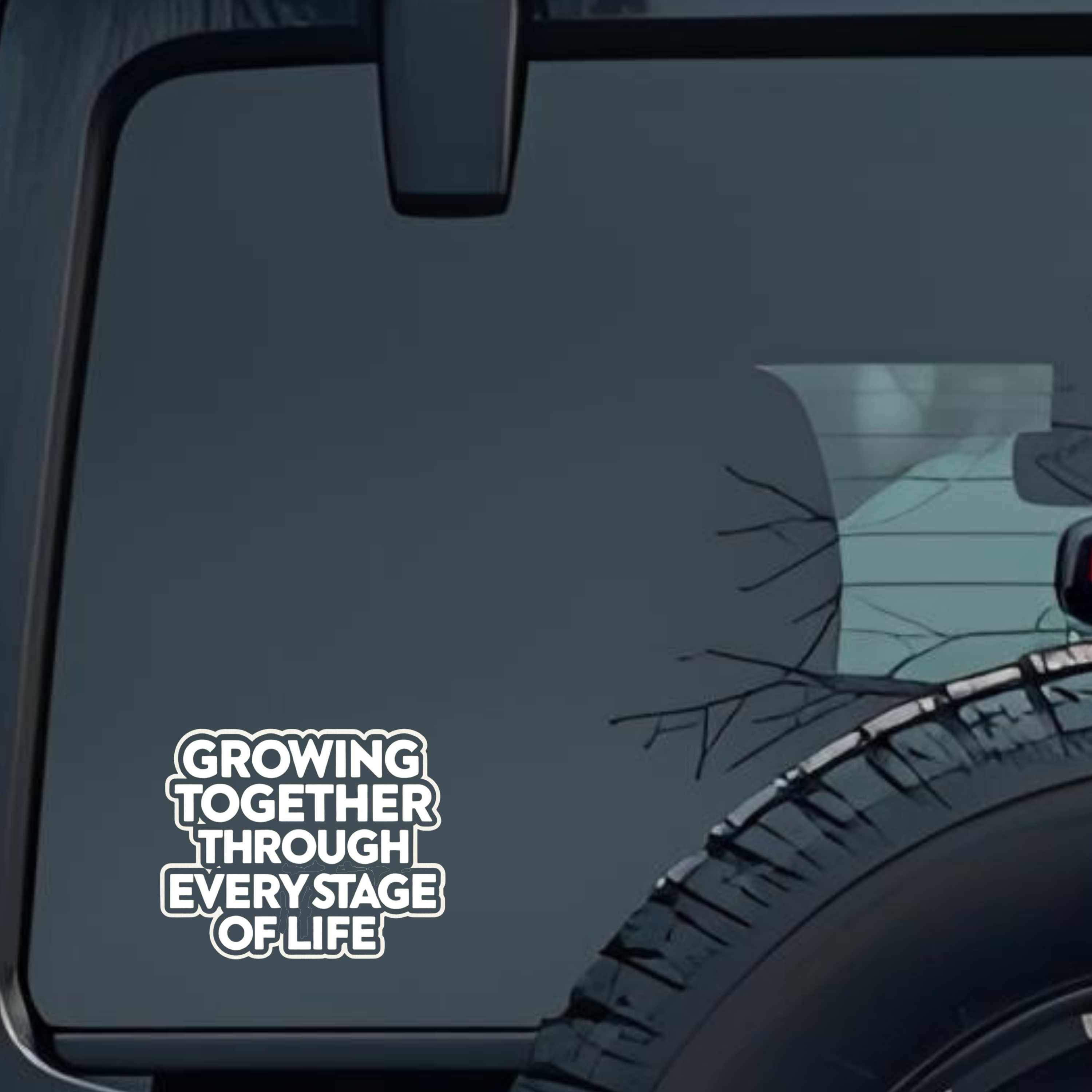 Growing Together Through Every Stage of Life Large 6 inch Premium Decal Sticker For Car Bumper Windo