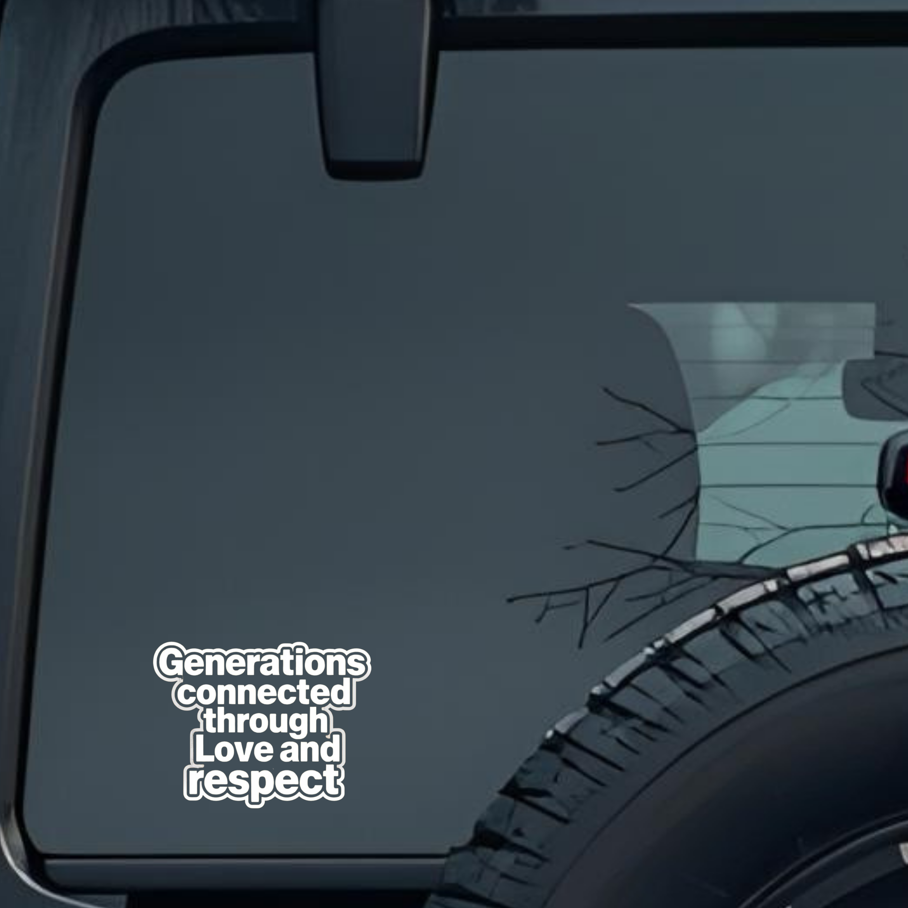 Generations Connected Through Love and Respect Large 6 inch Premium Decal Sticker For Car Bumper Win