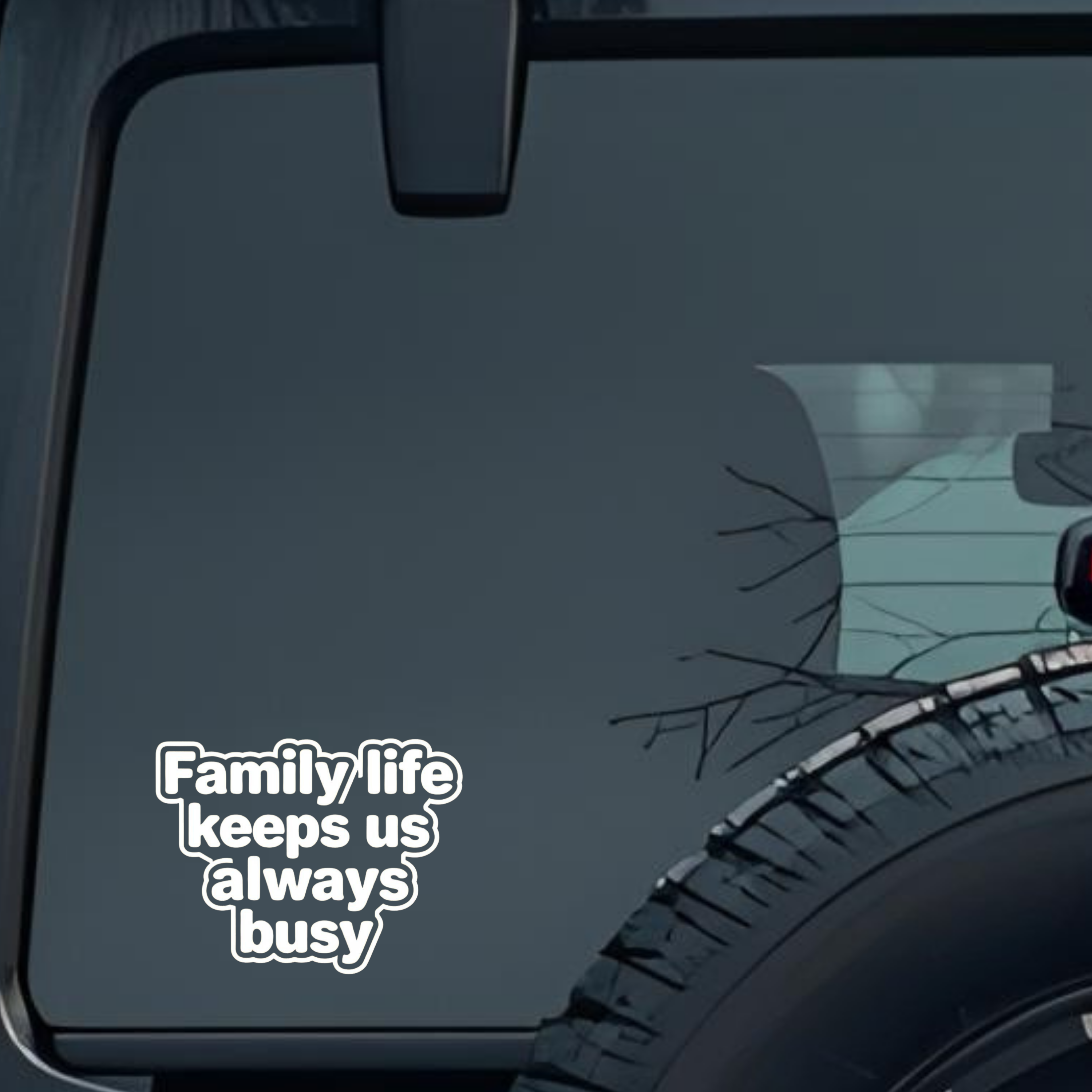 Family Life Keeps Us Always Busy Large 6 inch Premium Decal Sticker For Car Bumper Window Rear Winds