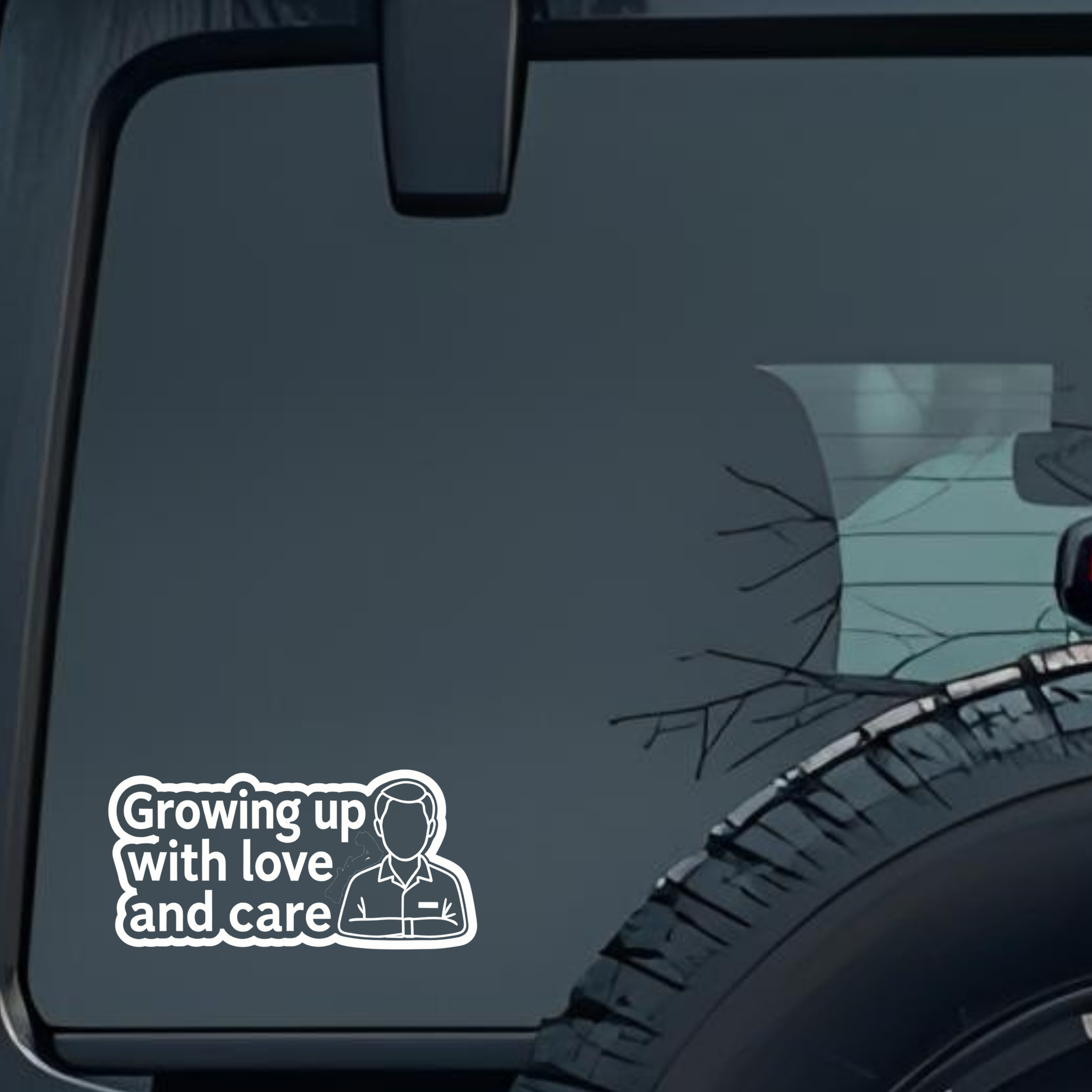 Growing Up with Love and Care Large 6 inch Premium Decal Sticker For Car Bumper Window Rear Windshie