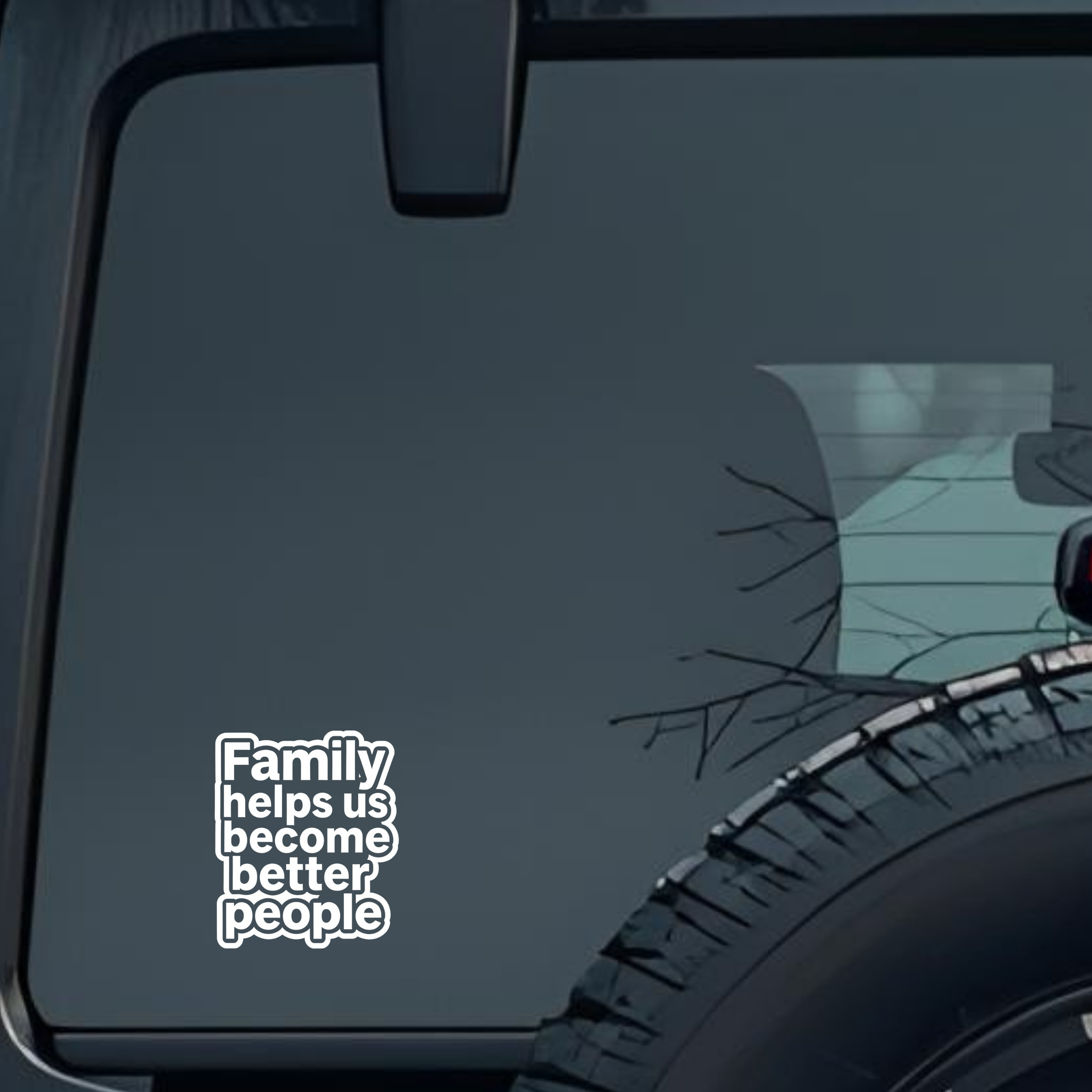 Family Help Us Become Better People Large 6 inch Premium Decal Sticker For Car Bumper Window Rear Wi