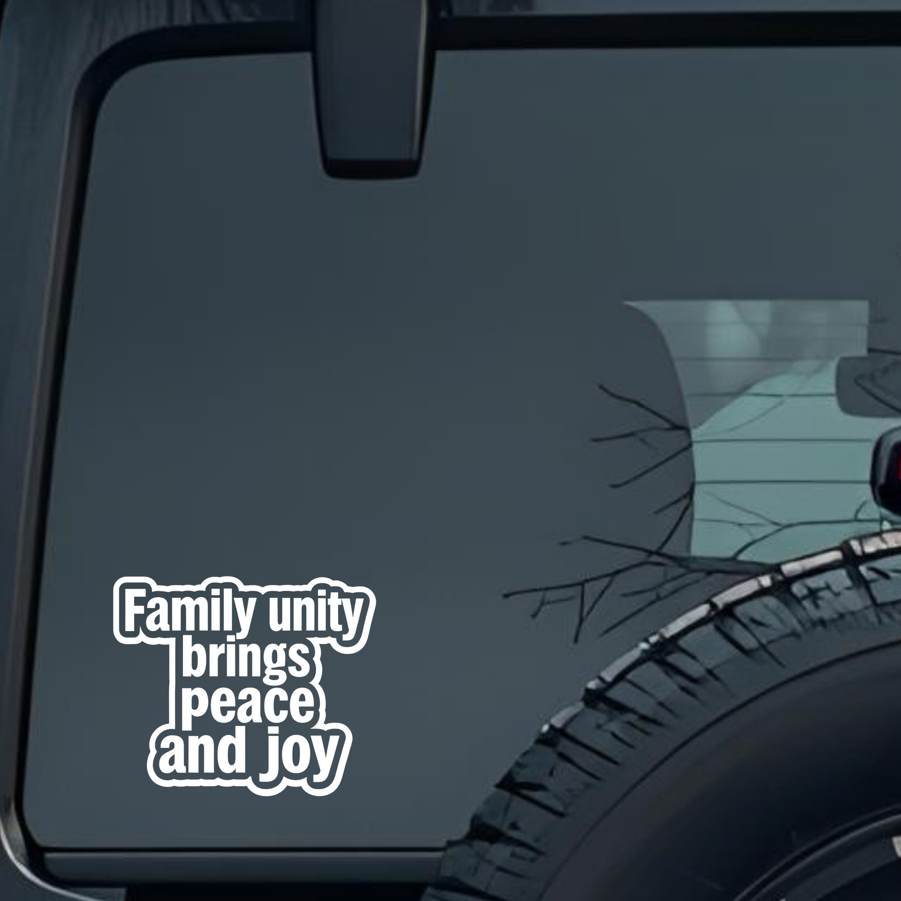 Family Unity Brings Peace and Joy Large 6 inch Premium Decal Sticker For Car Bumper Window Rear Wind