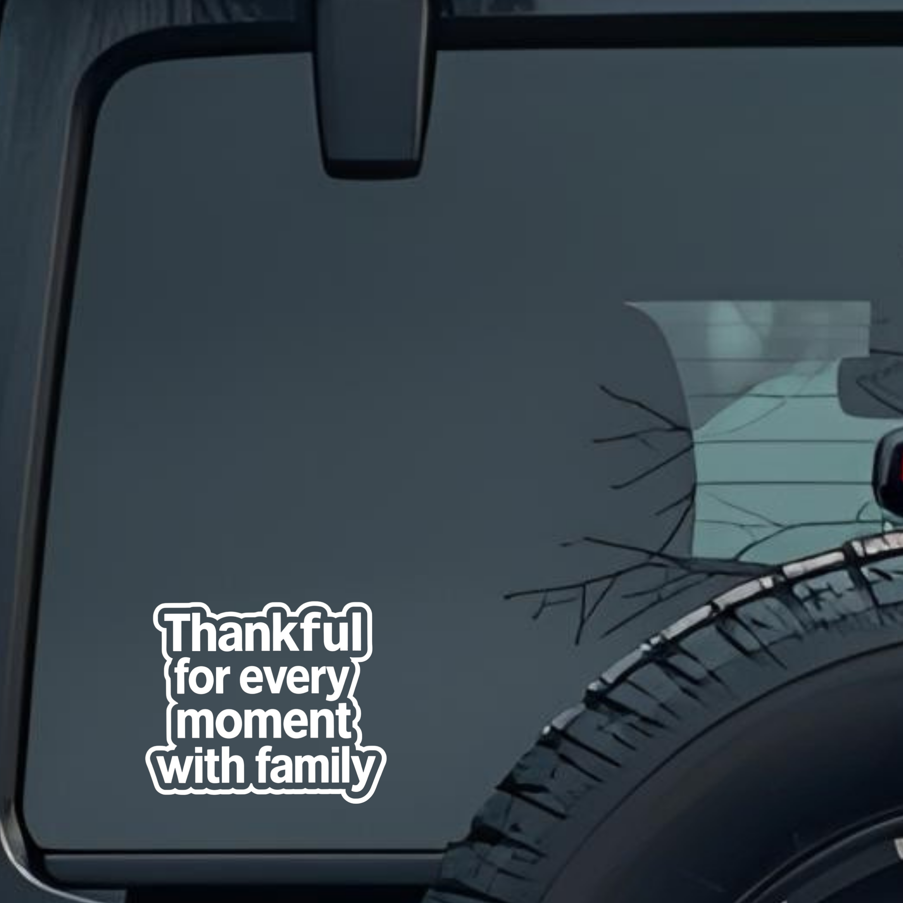 Thankful for Every Moment with Family Large 6 inch Premium Decal Sticker For Car Bumper Window Rear 