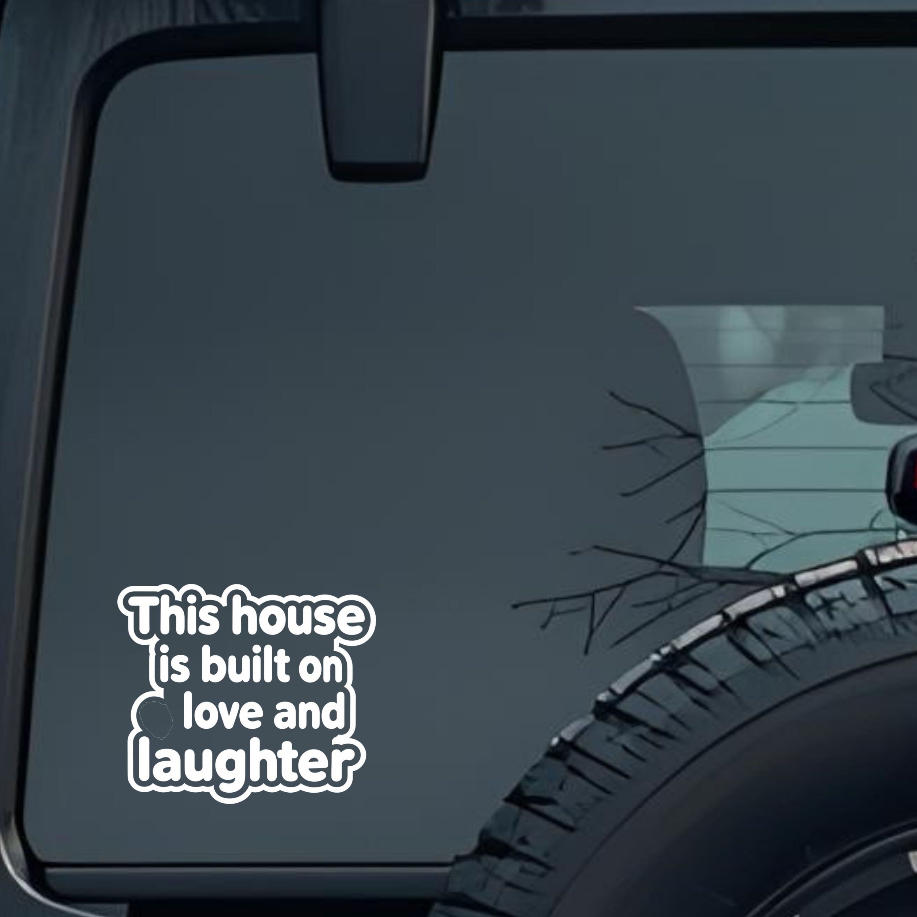 This House Is Built on Love and Laughter Large 6 inch Premium Decal Sticker For Car Bumper Window Re