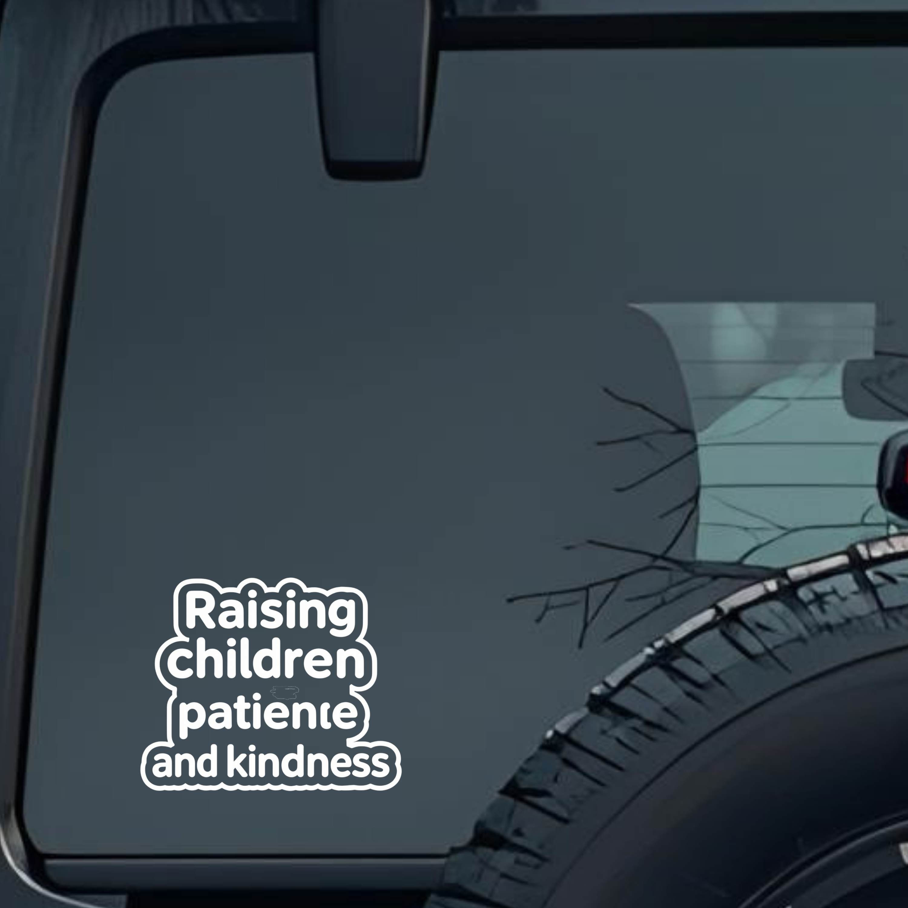Raising Children Patience and Kindness Large 6 inch Premium Decal Sticker For Car Bumper Window Rear