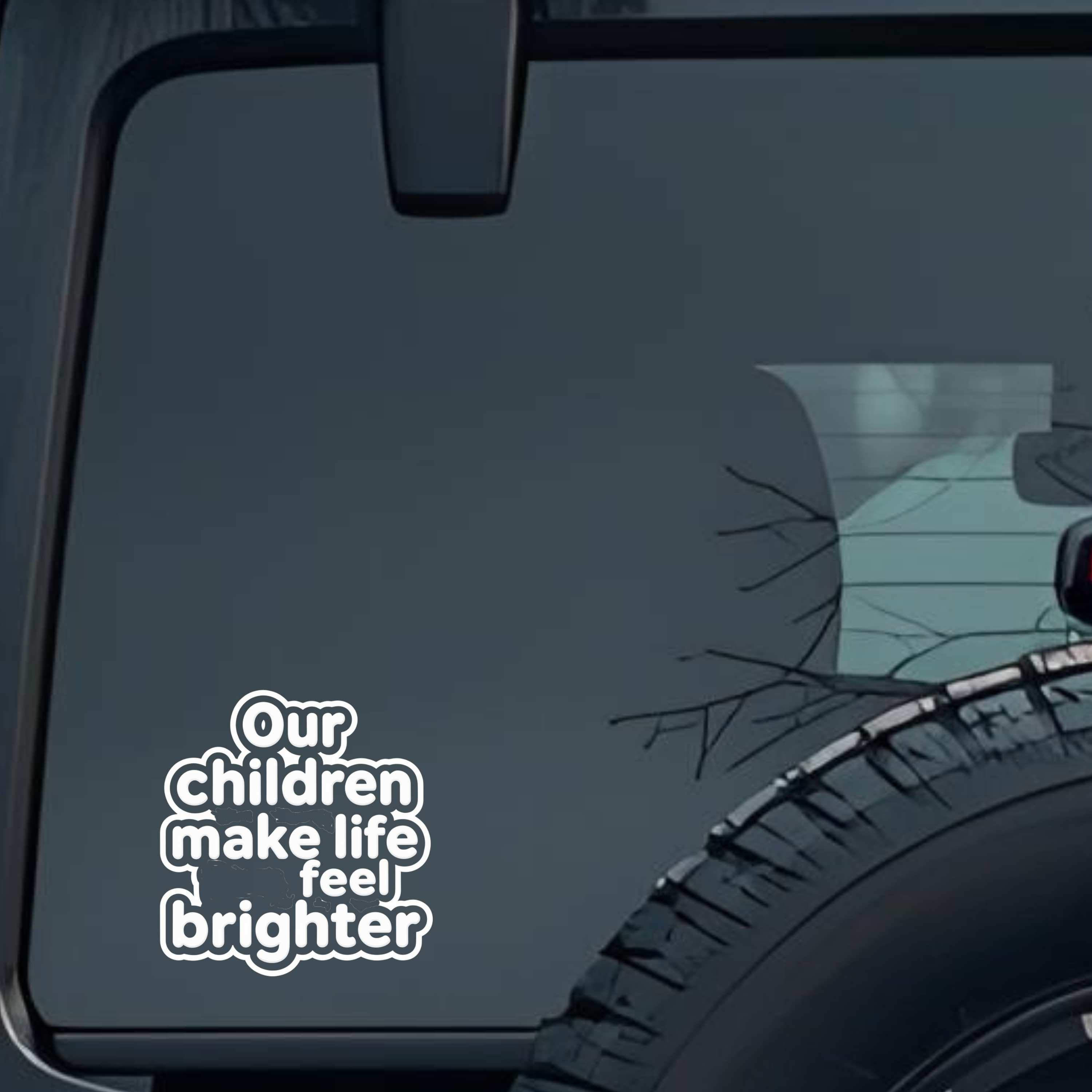 Our Children Make Life Feel Brighter Large 6 inch Premium Decal Sticker For Car Bumper Window Rear W
