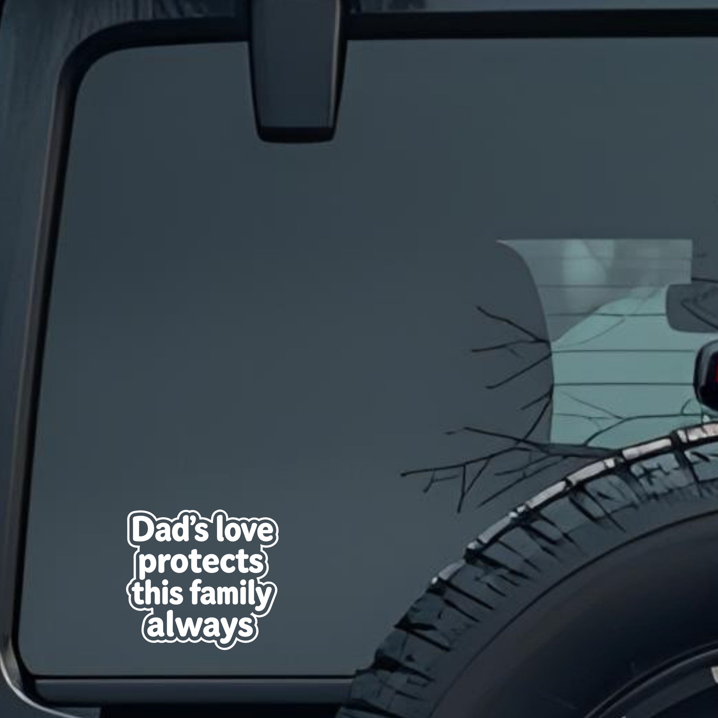 Dad's Love Protects This Family Always Large 6 inch Premium Decal Sticker For Car Bumper Window Rear