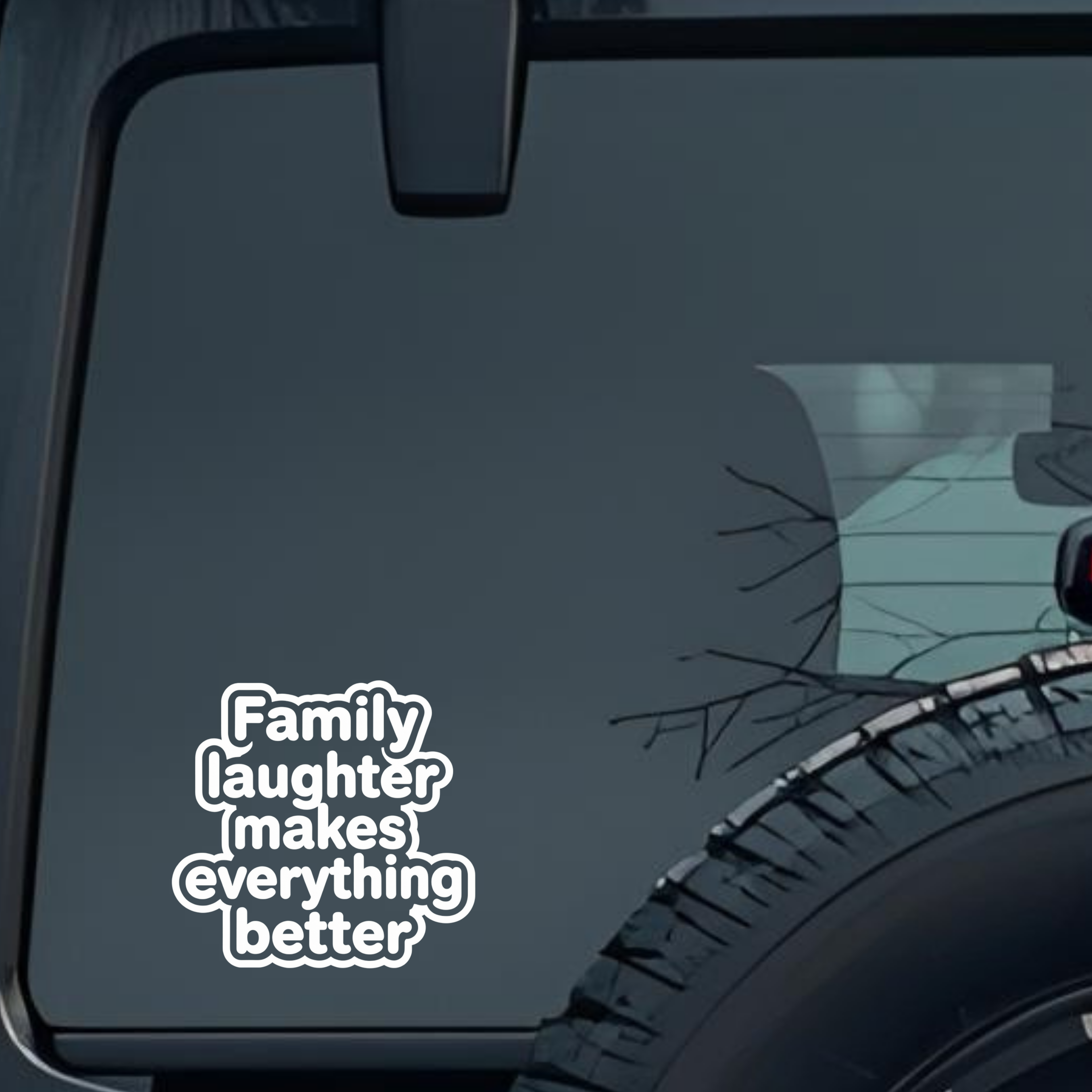 Family Laughter Makes Everything Better Large 6 inch Premium Decal Sticker For Car Bumper Window Rea