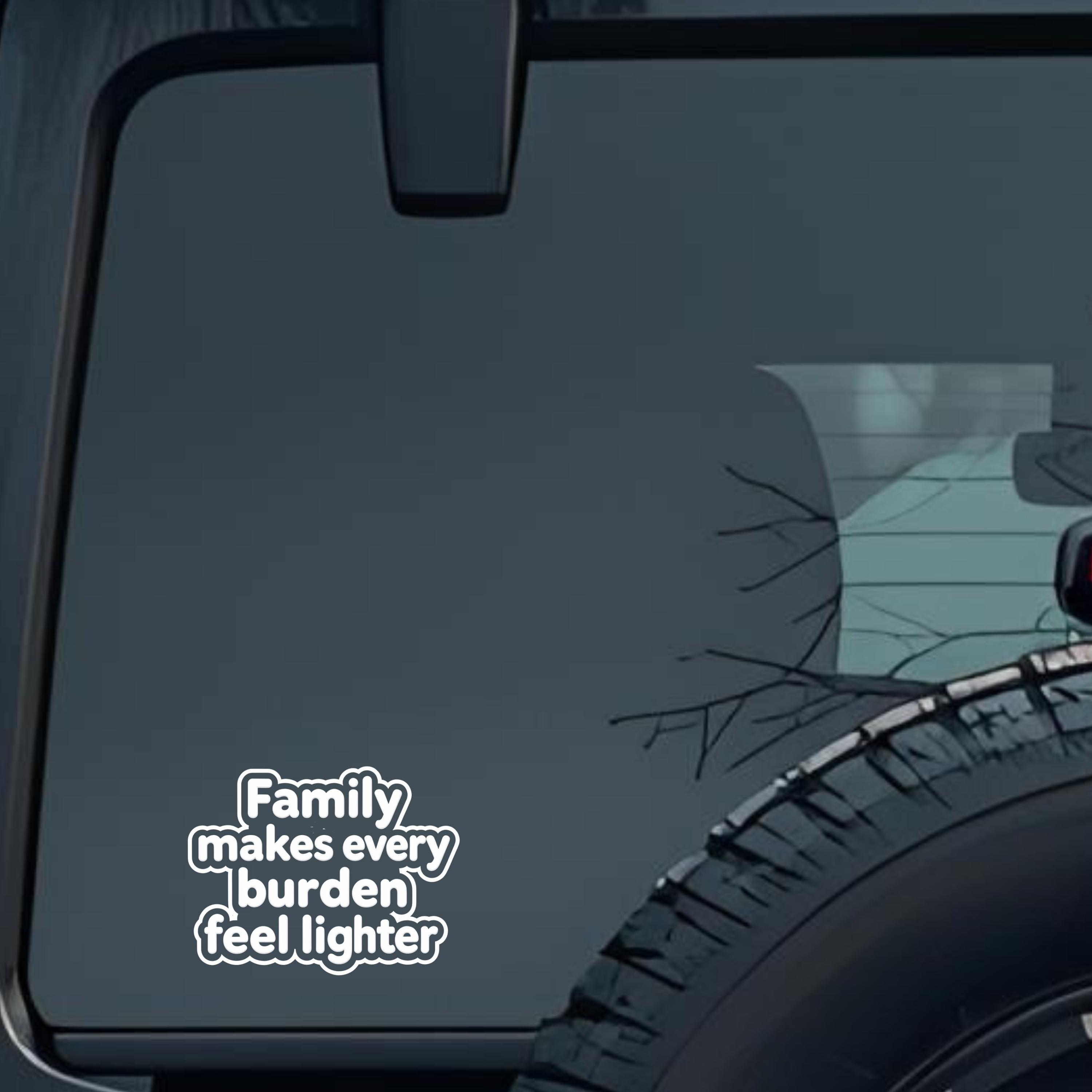 Family Makes Every Burden Feel Lighter Large 6 inch Premium Decal Sticker For Car Bumper Window Rear