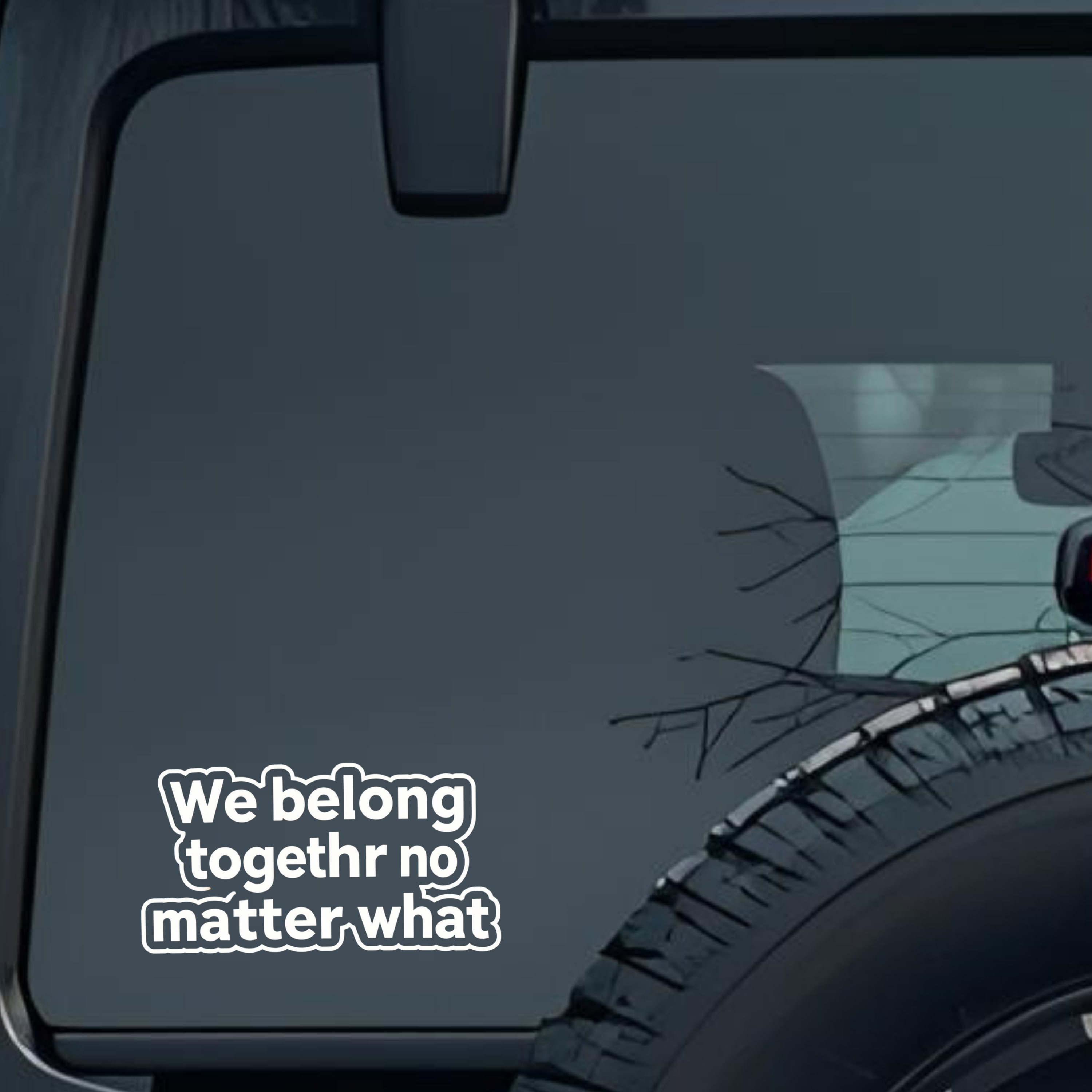 We Belong Togethr No Matter What Large 6 inch Premium Decal Sticker For Car Bumper Window Rear Winds