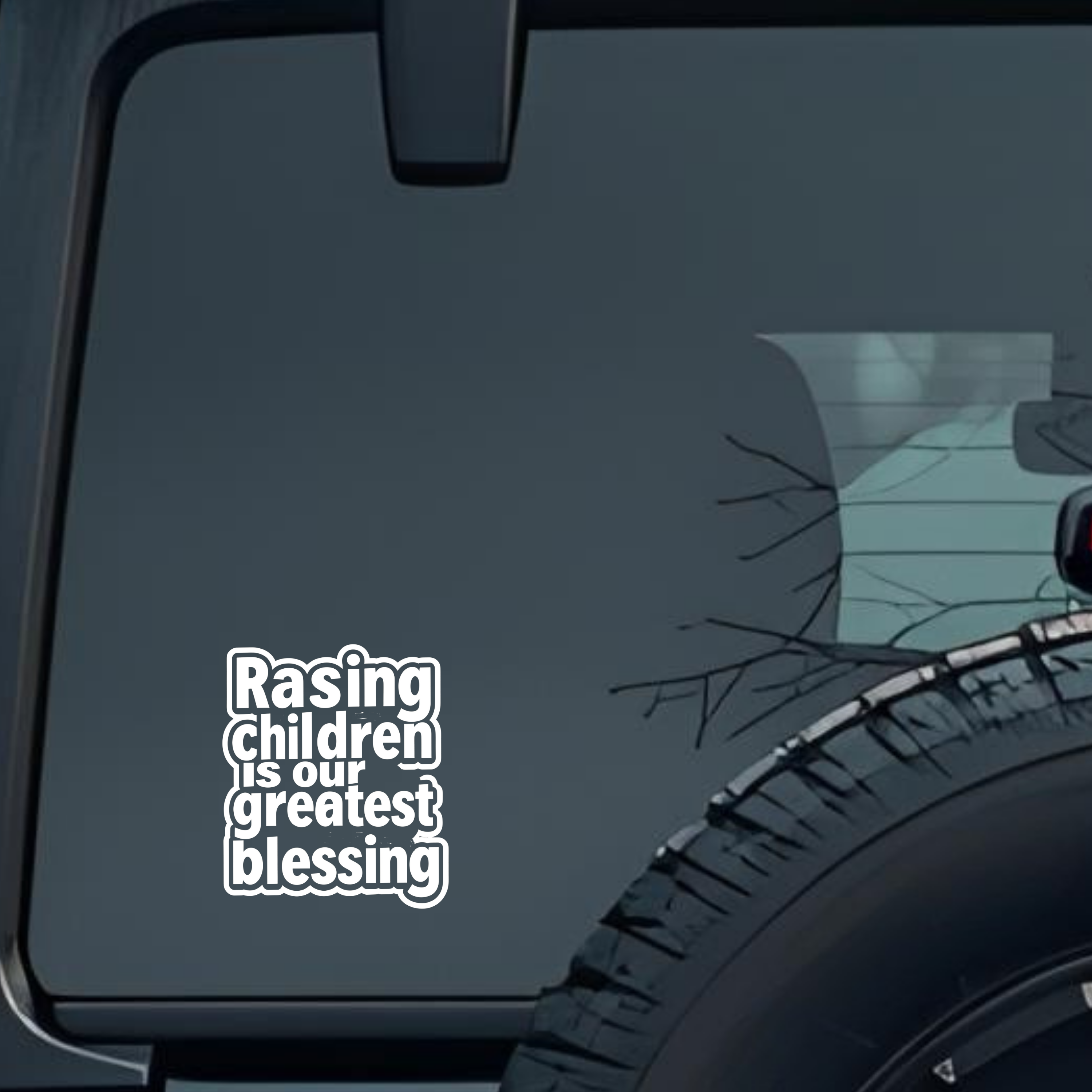Rasing Children Is Our Greatest Blessing Large 6 inch Premium Decal Sticker For Car Bumper Window Re