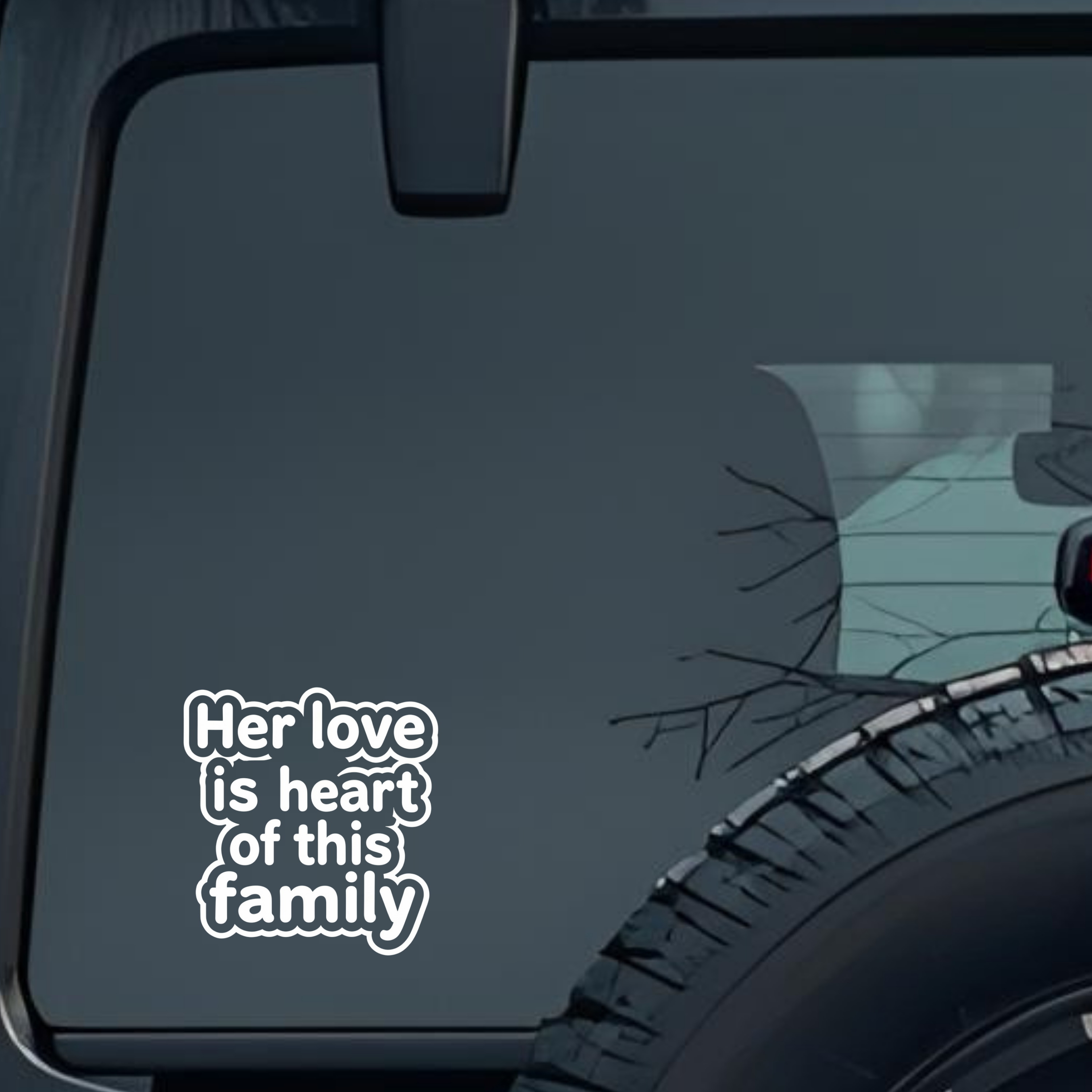 Her Love Is Heart of This Family Large 6 inch Premium Decal Sticker For Car Bumper Window Rear Winds