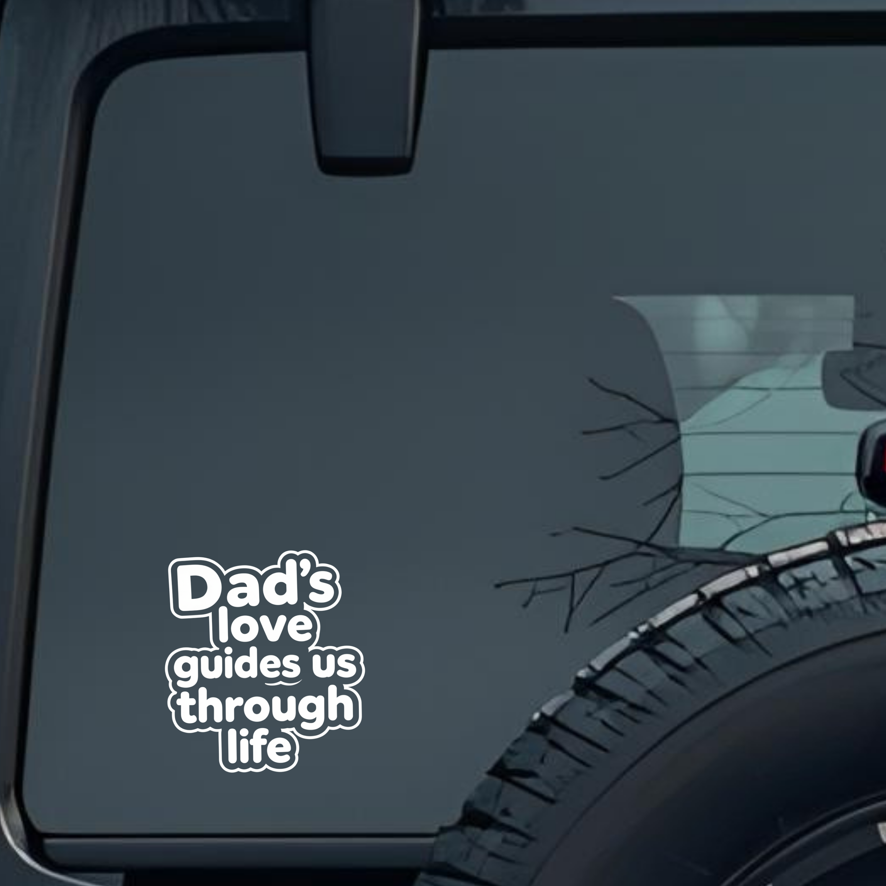 Dad's Love Guides Us Through Life Large 6 inch Premium Decal Sticker For Car Bumper Window Rear Wind