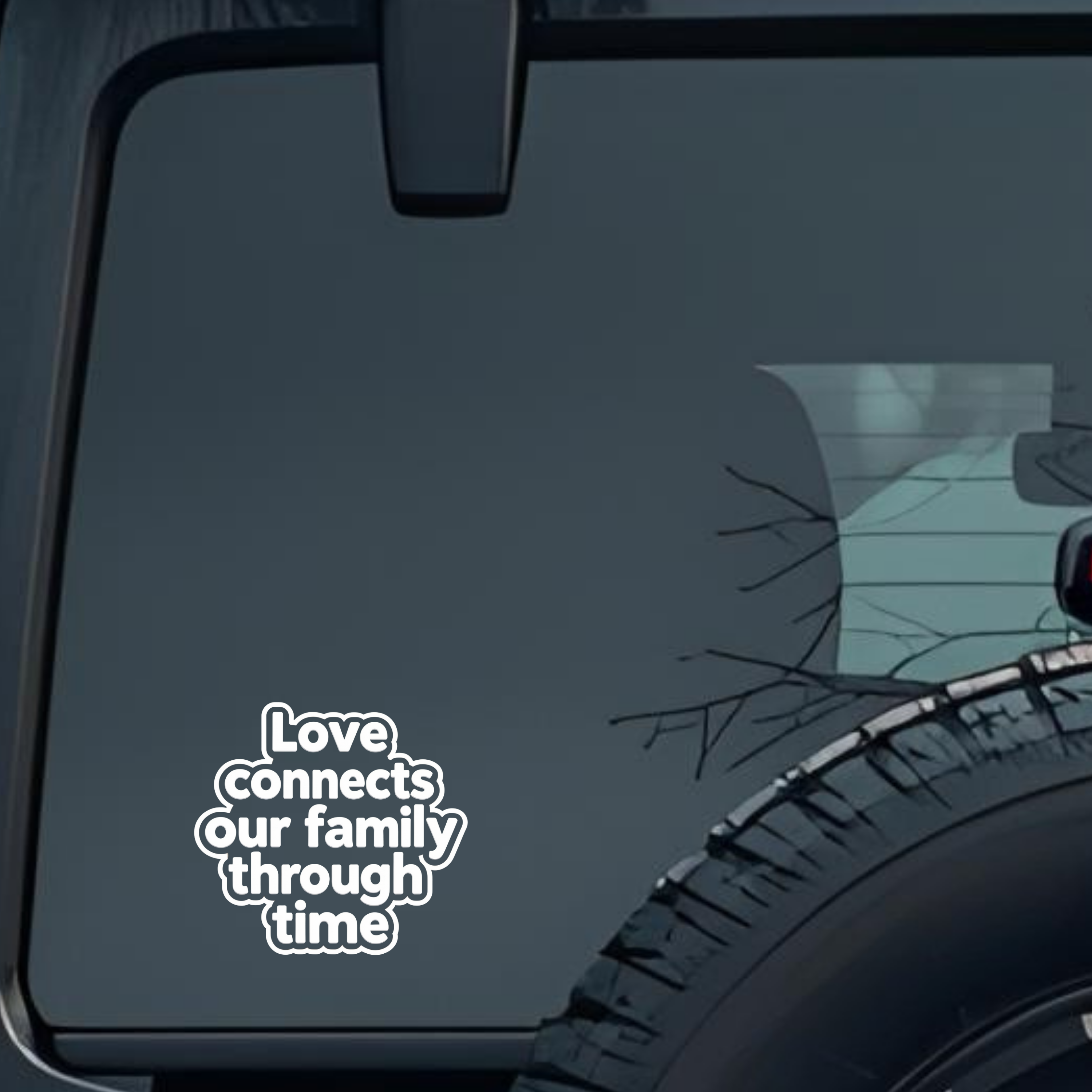 Love Connects Our Family Through Time Large 6 inch Premium Decal Sticker For Car Bumper Window Rear 