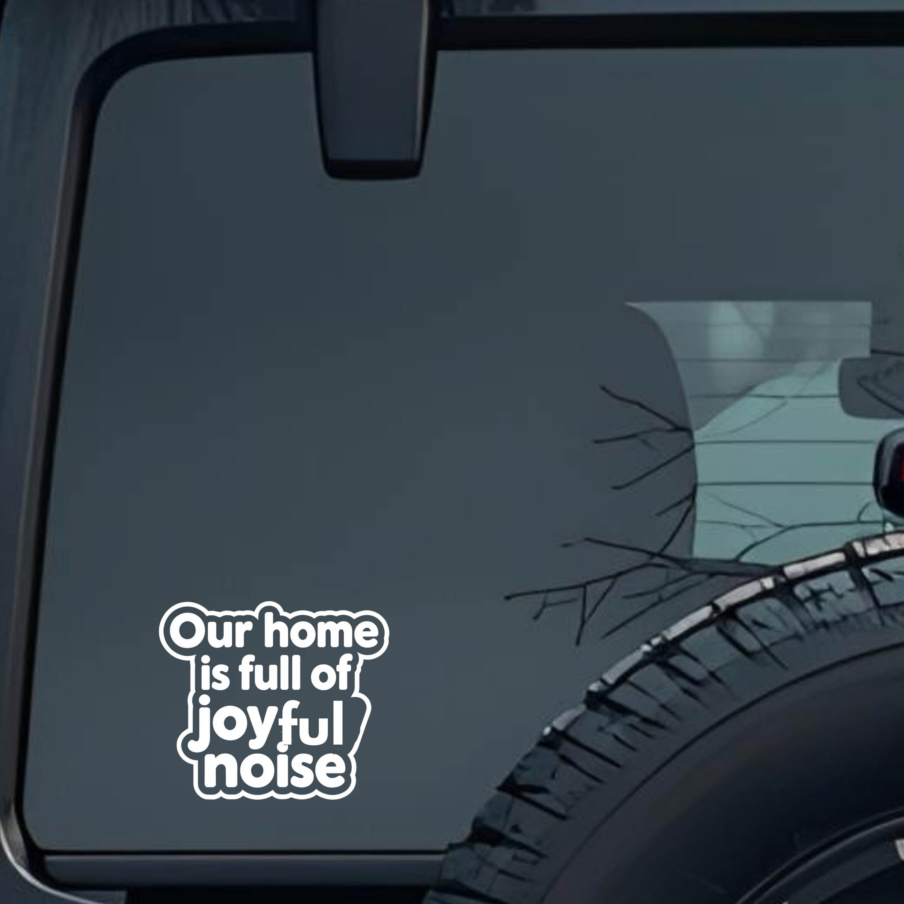 Our Home Is Full of Joyful Noise Large 6 inch Premium Decal Sticker For Car Bumper Window Rear Winds