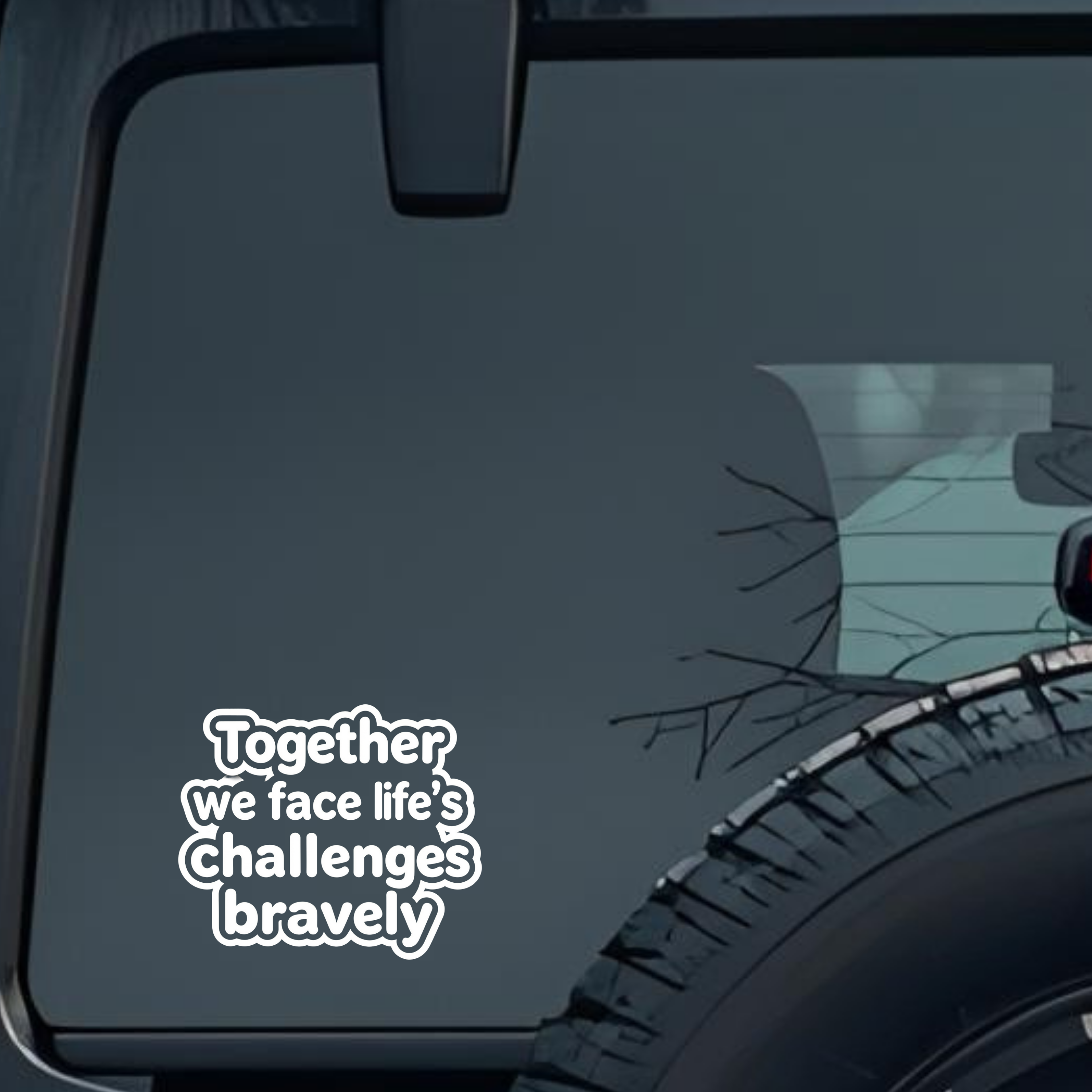 Together We Face Life's Challenges Bravely Large 6 inch Premium Decal Sticker For Car Bumper Window 