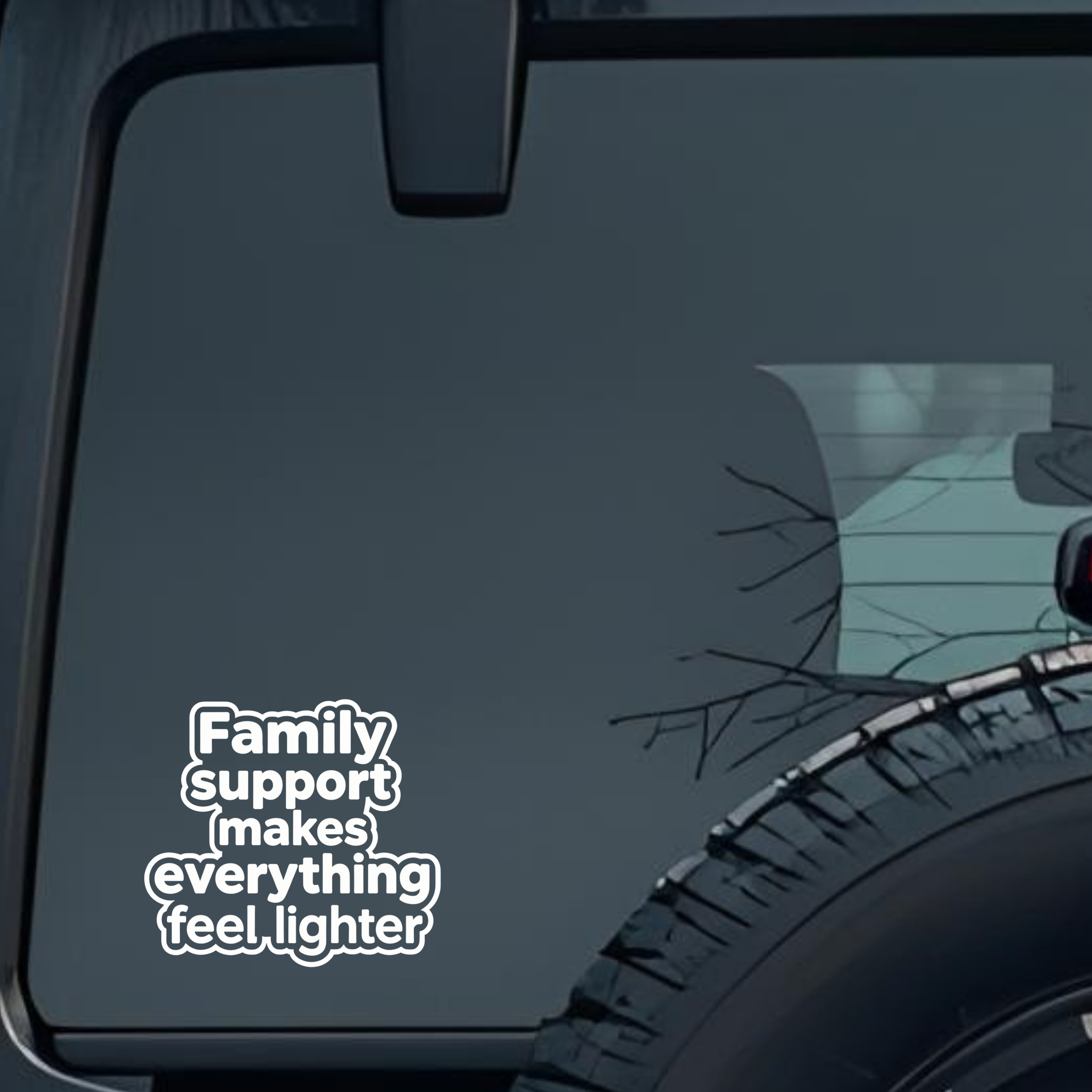 Family Support Makes Everything Feel Lighter Large 6 inch Premium Decal Sticker For Car Bumper Windo