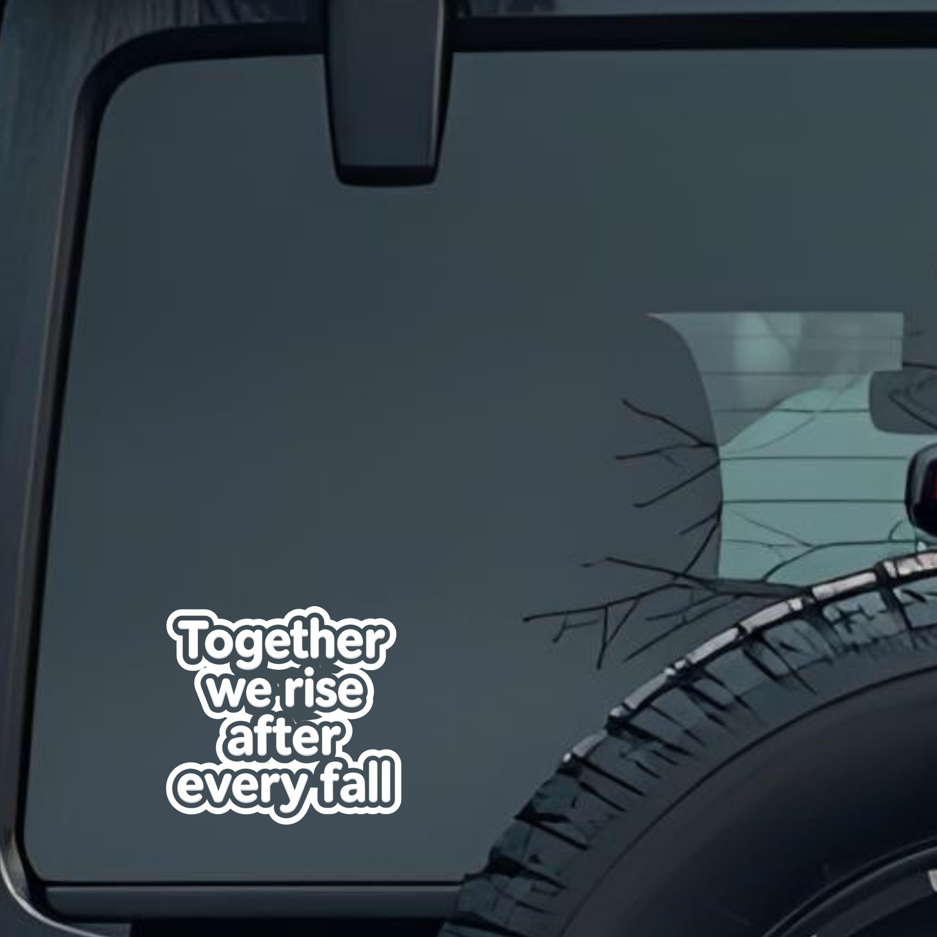 Together We.rise After Every Fall Large 6 inch Premium Decal Sticker For Car Bumper Window Rear Wind