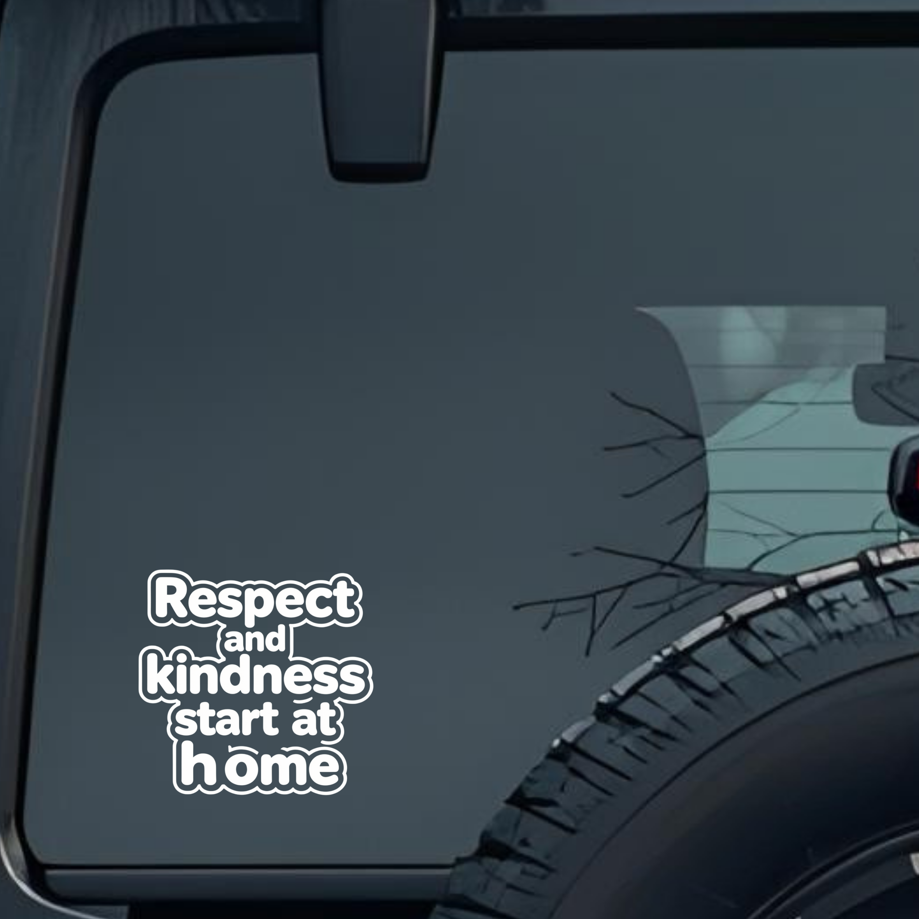 Respect and Kindness Start at Home Large 6 inch Premium Decal Sticker For Car Bumper Window Rear Win