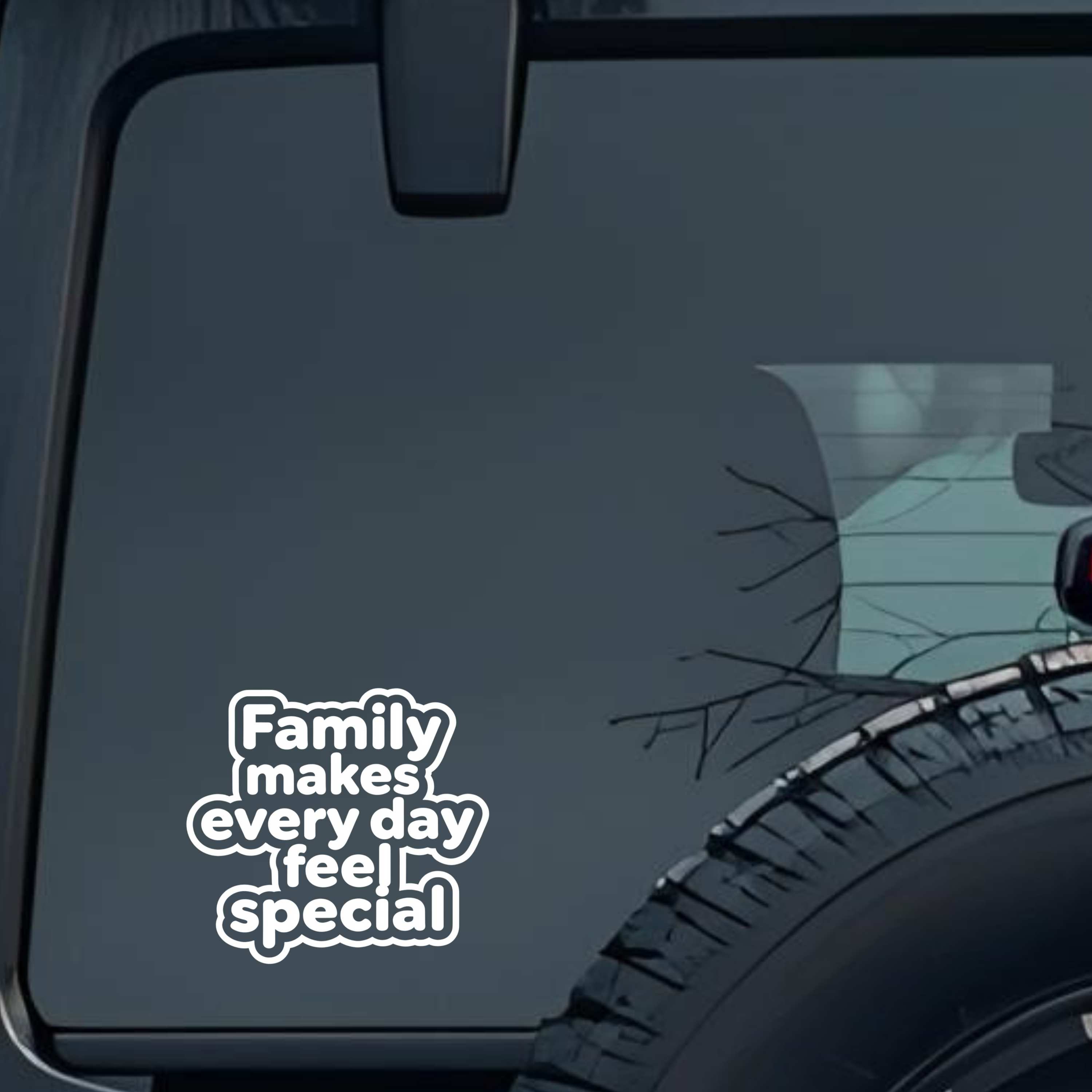 Family Makes Every Day Feel Special Large 6 inch Premium Decal Sticker For Car Bumper Window Rear Wi