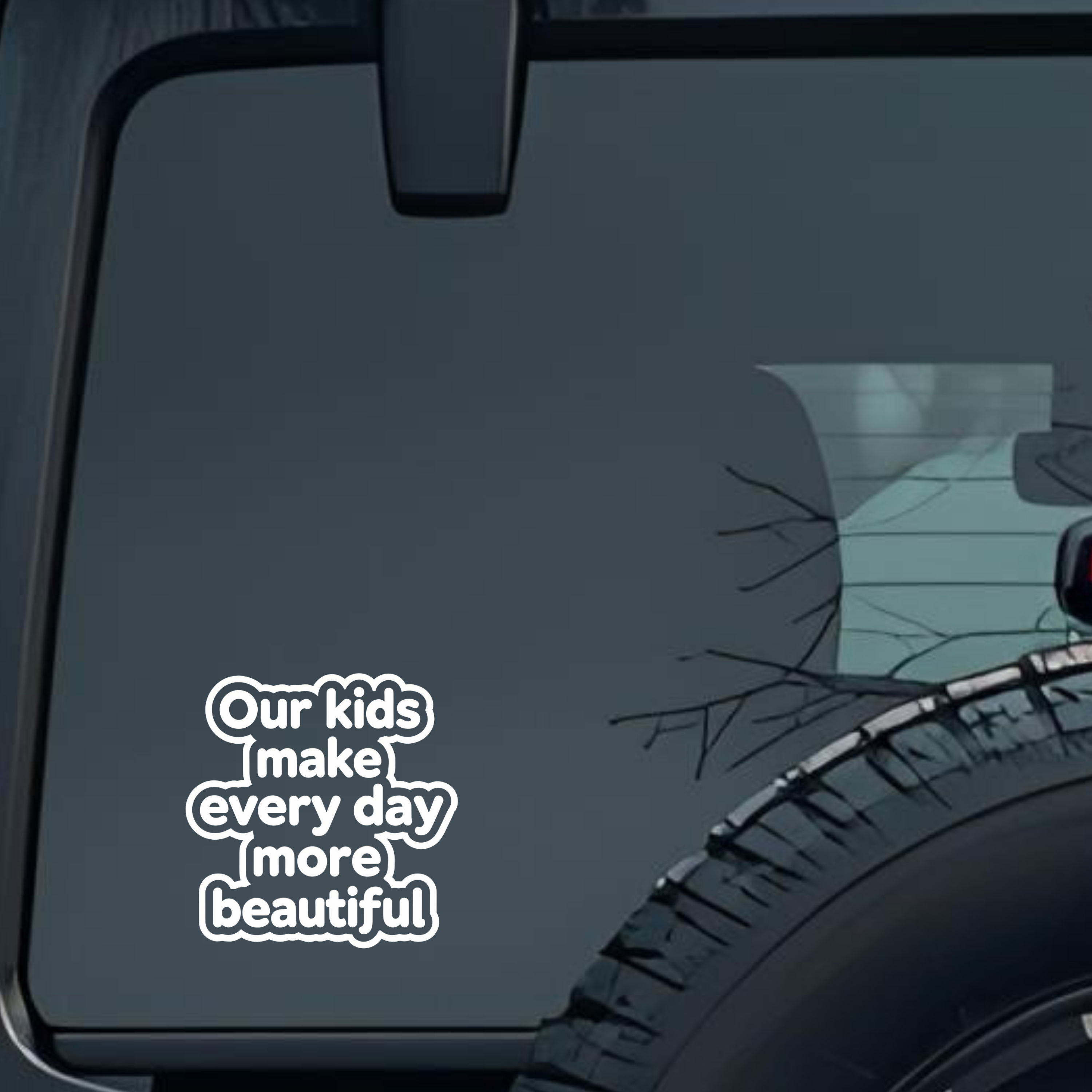 Our Kids Make Every Day More Beautiful Large 6 inch Premium Decal Sticker For Car Bumper Window Rear