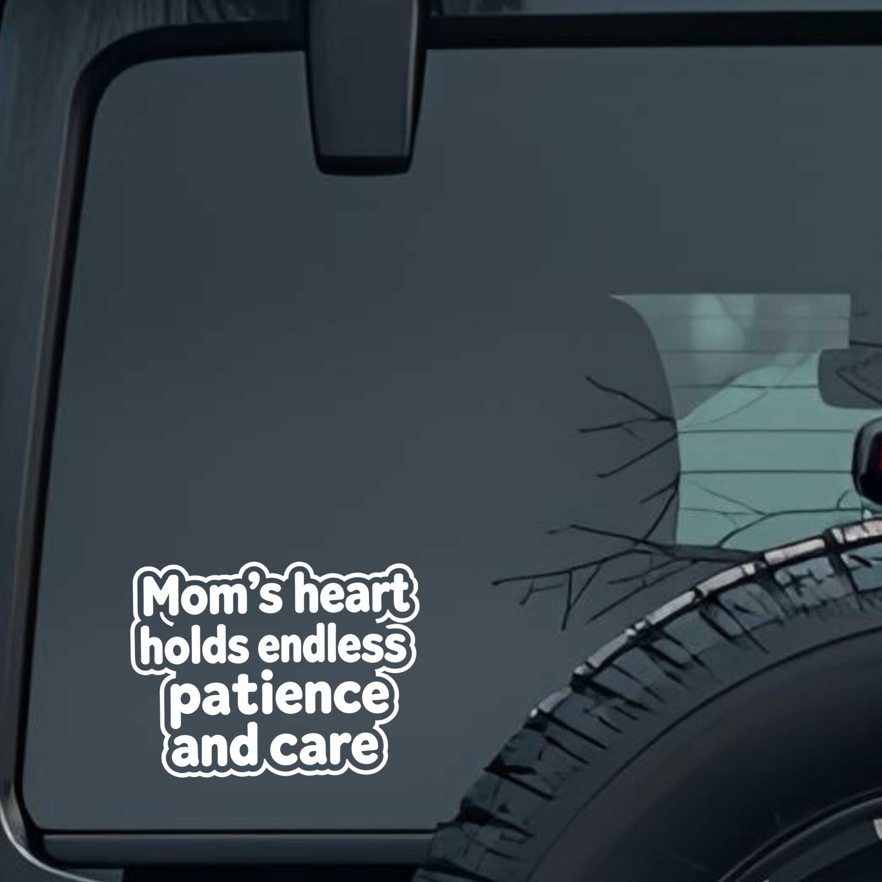 Mom's Heart Holds Endless Patience and Care Large 6 inch Premium Decal Sticker For Car Bumper Window
