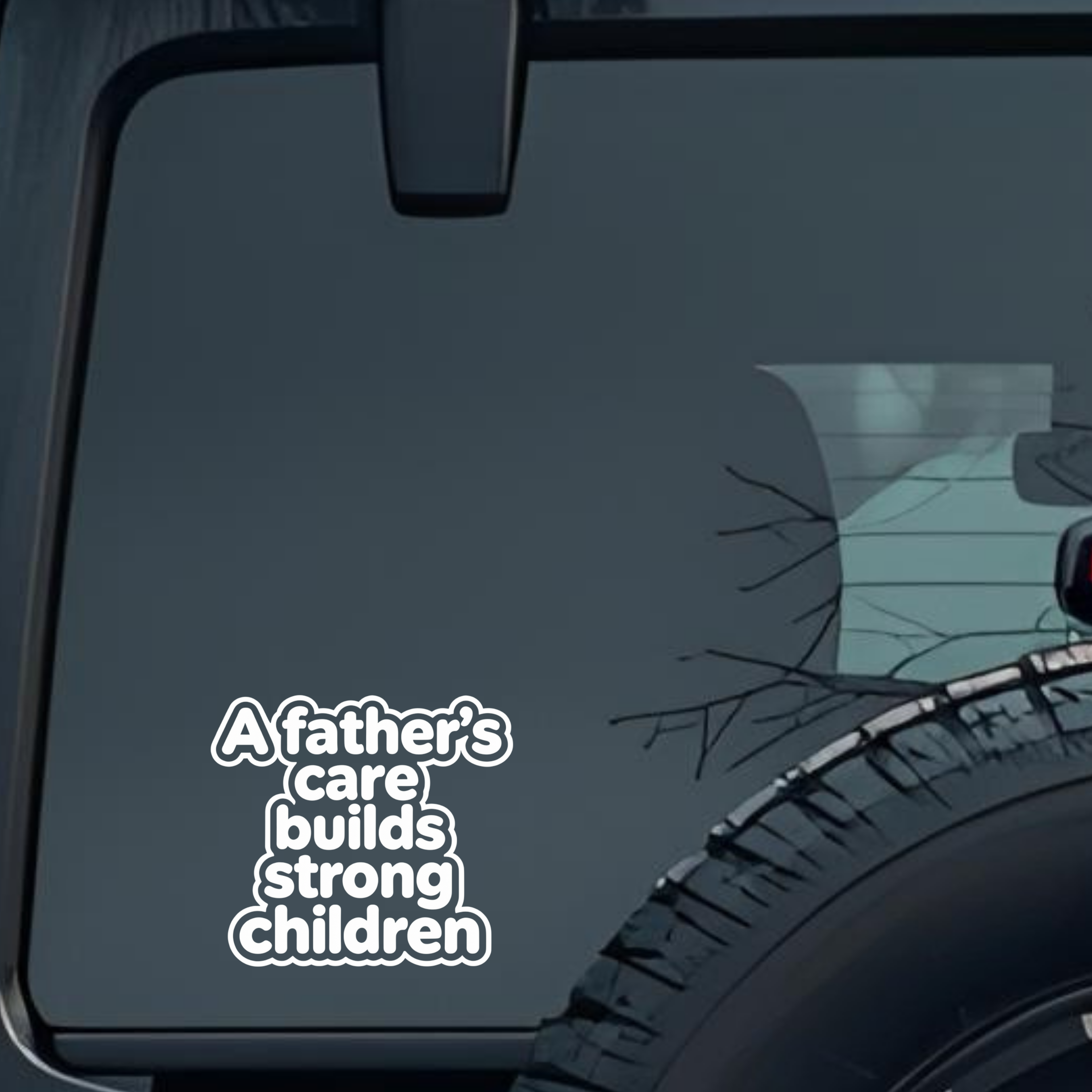a Father's Care Builds Strong Children Large 6 inch Premium Decal Sticker For Car Bumper Window Rear
