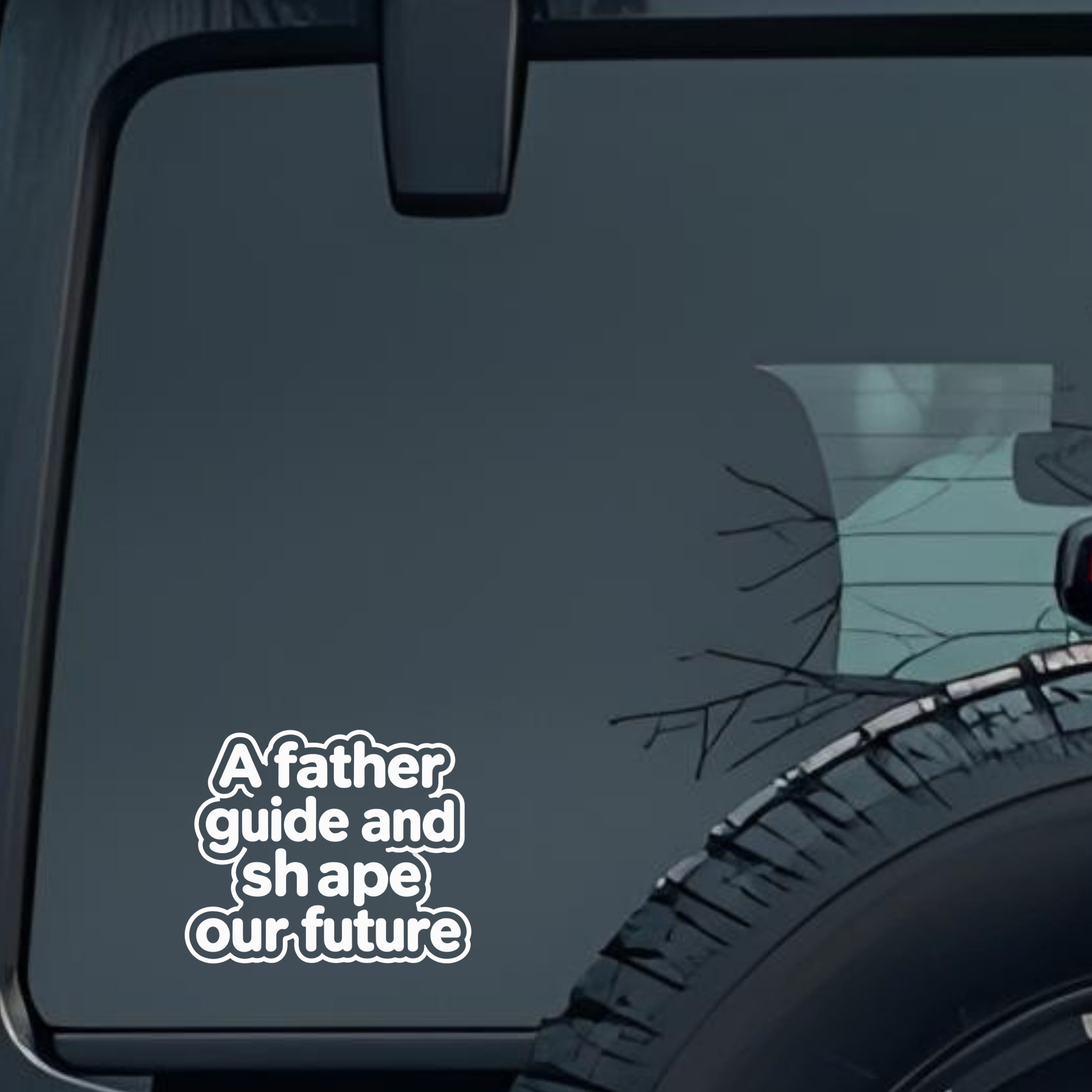 a Father Guide and Shape Our Future Large 6 inch Premium Decal Sticker For Car Bumper Window Rear Wi