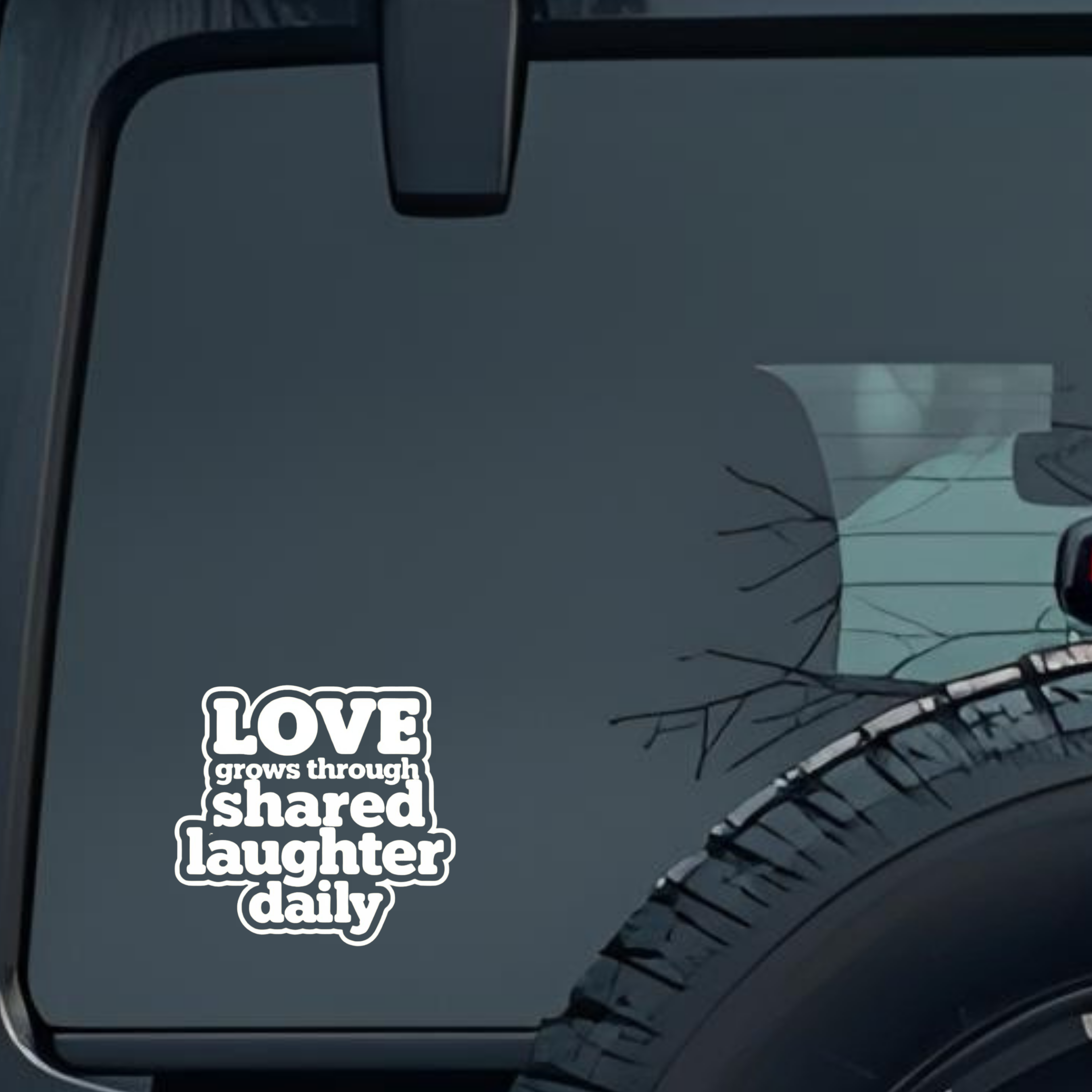 Love Grows Through Shared Laughter Daily Large 6 inch Premium Decal Sticker For Car Bumper Window Re