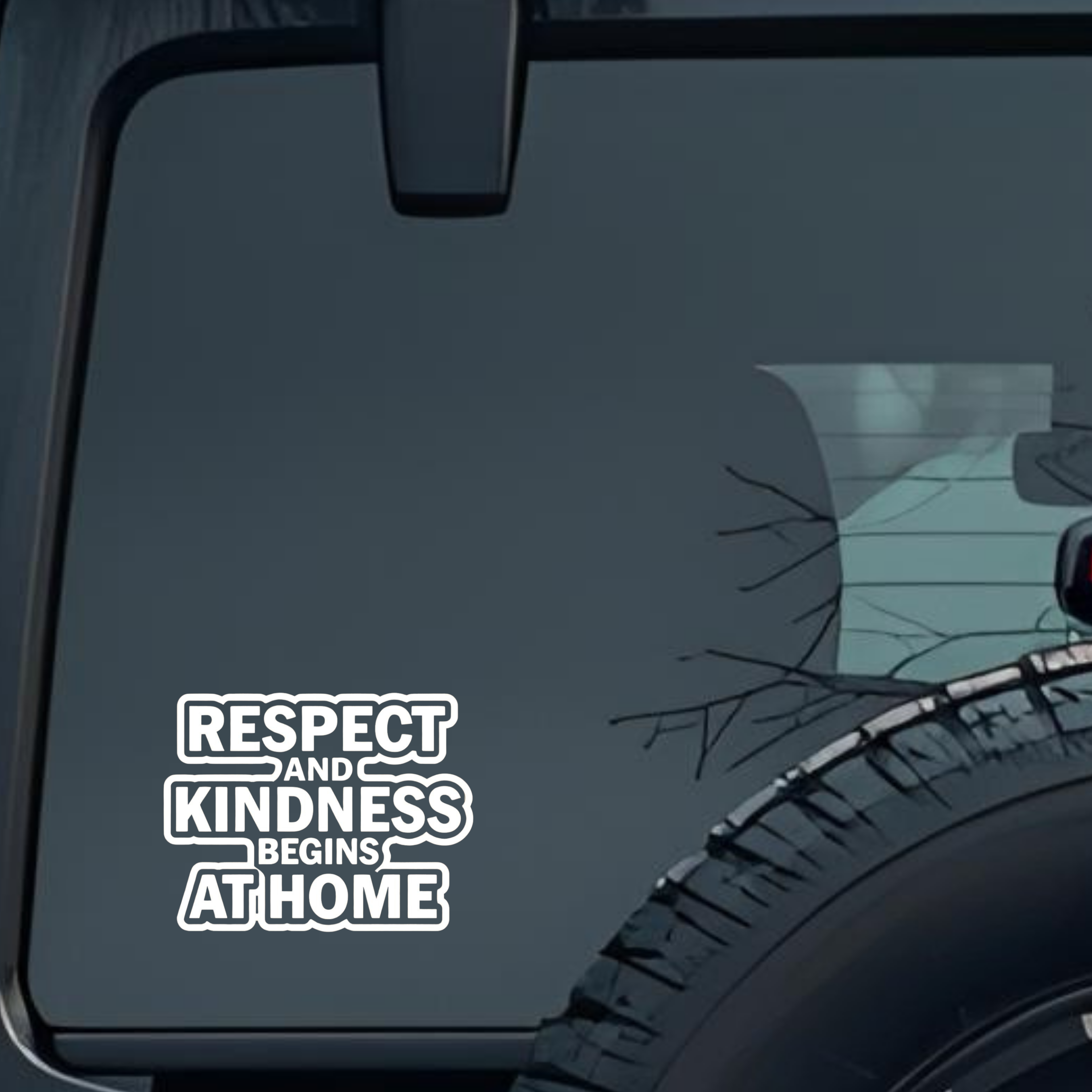 Respect and Kindness Begins at Home Large 6 inch Premium Decal Sticker For Car Bumper Window Rear Wi