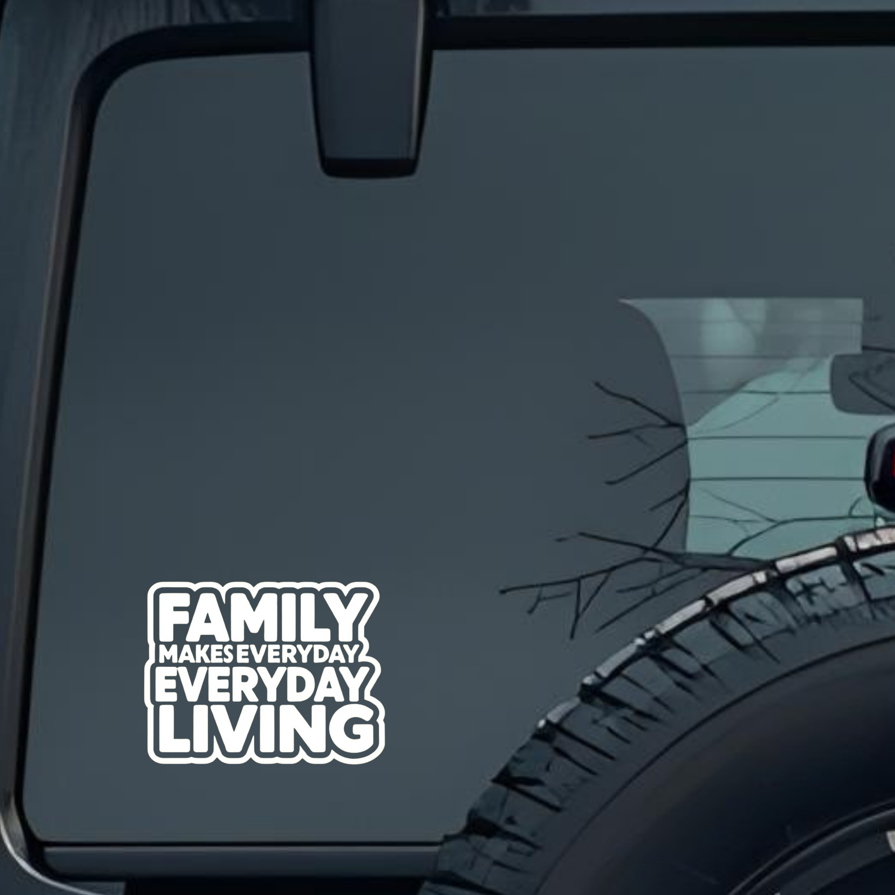 Family Makes Everyday Living Large 6 inch Premium Decal Sticker For Car Bumper Window Rear Windshiel